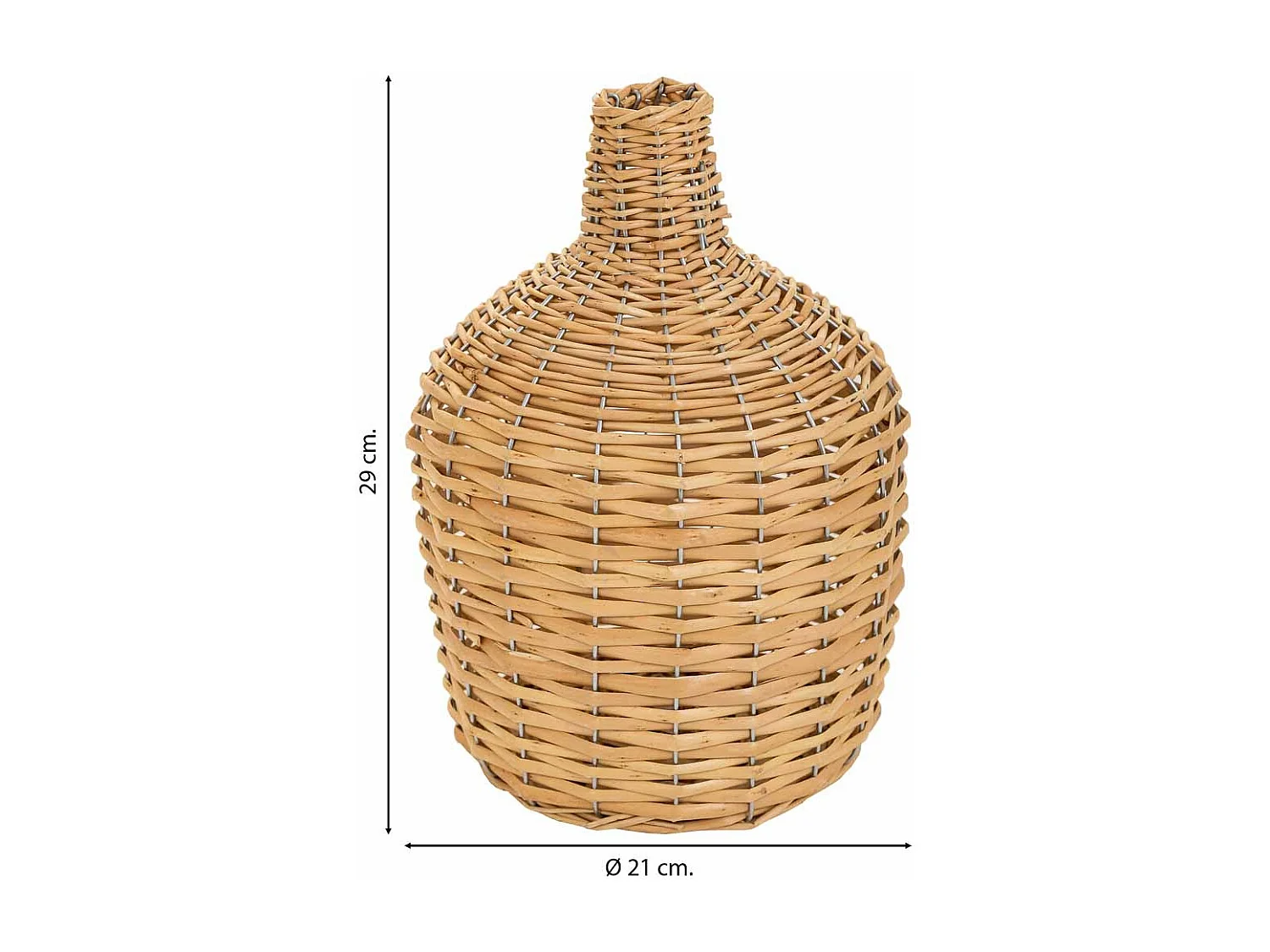 Vaso de vime marrom d21x29