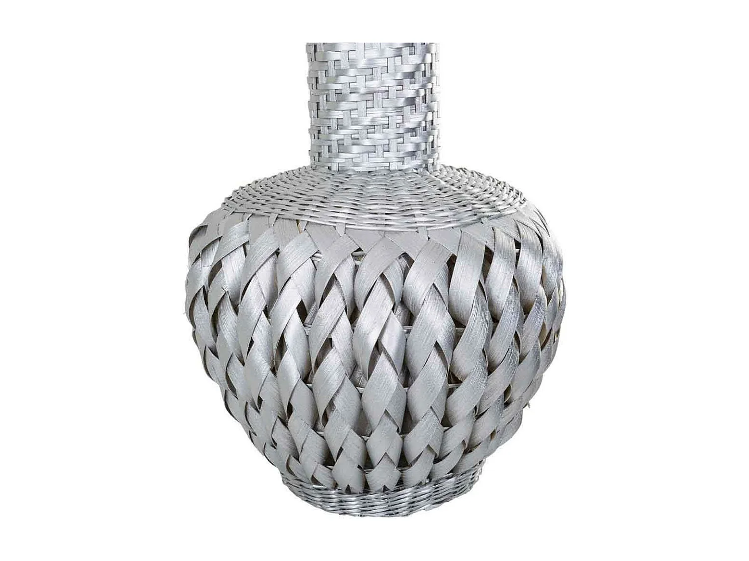 Silberlackierte Bambusvase 15x38x71h cm