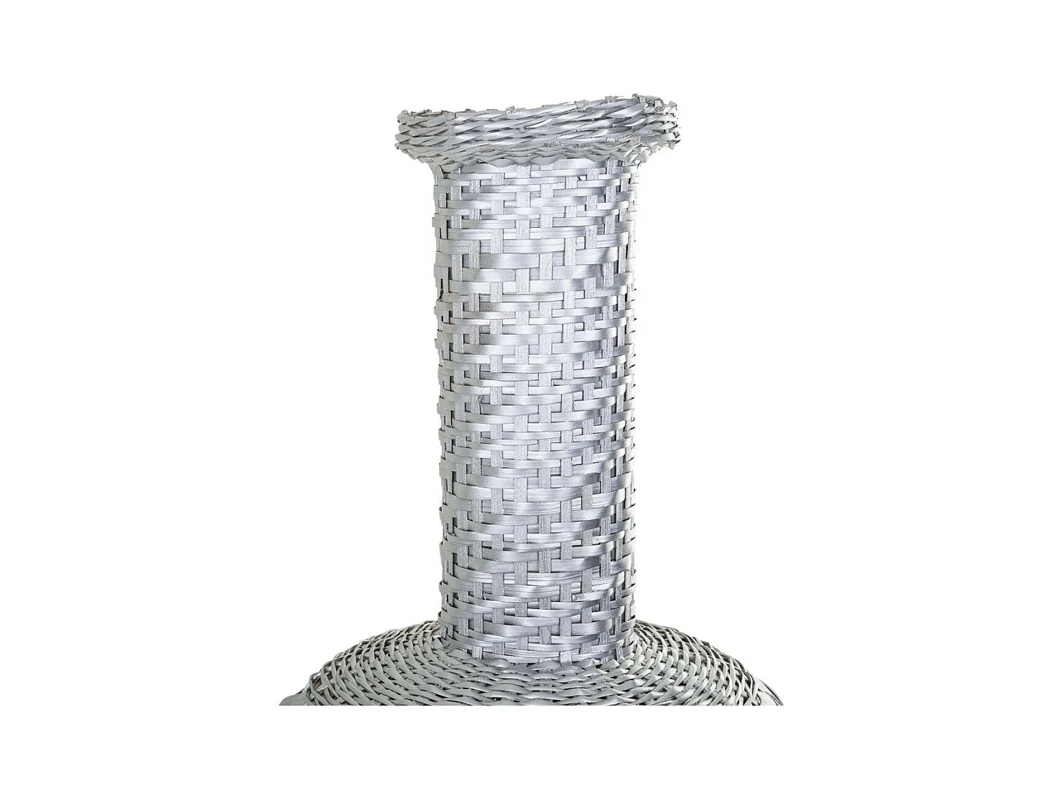 Vase en bambou laqué argenté 15x38x71h