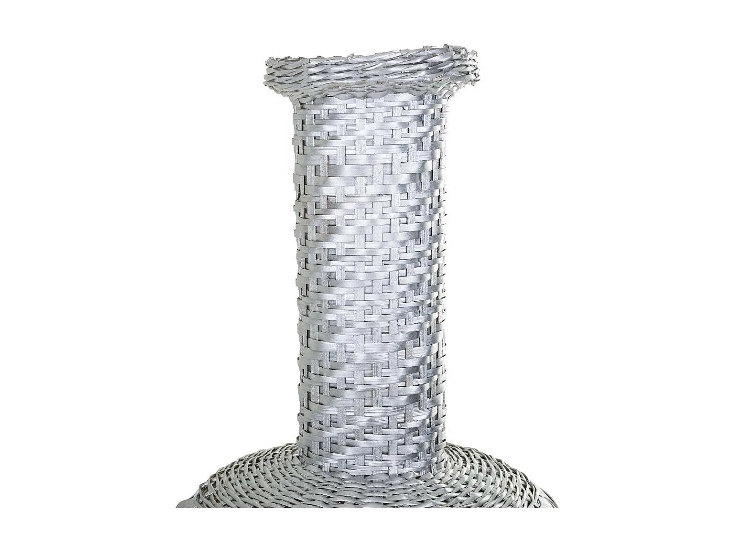 Vase en bambou laqué argenté 15x38x71h