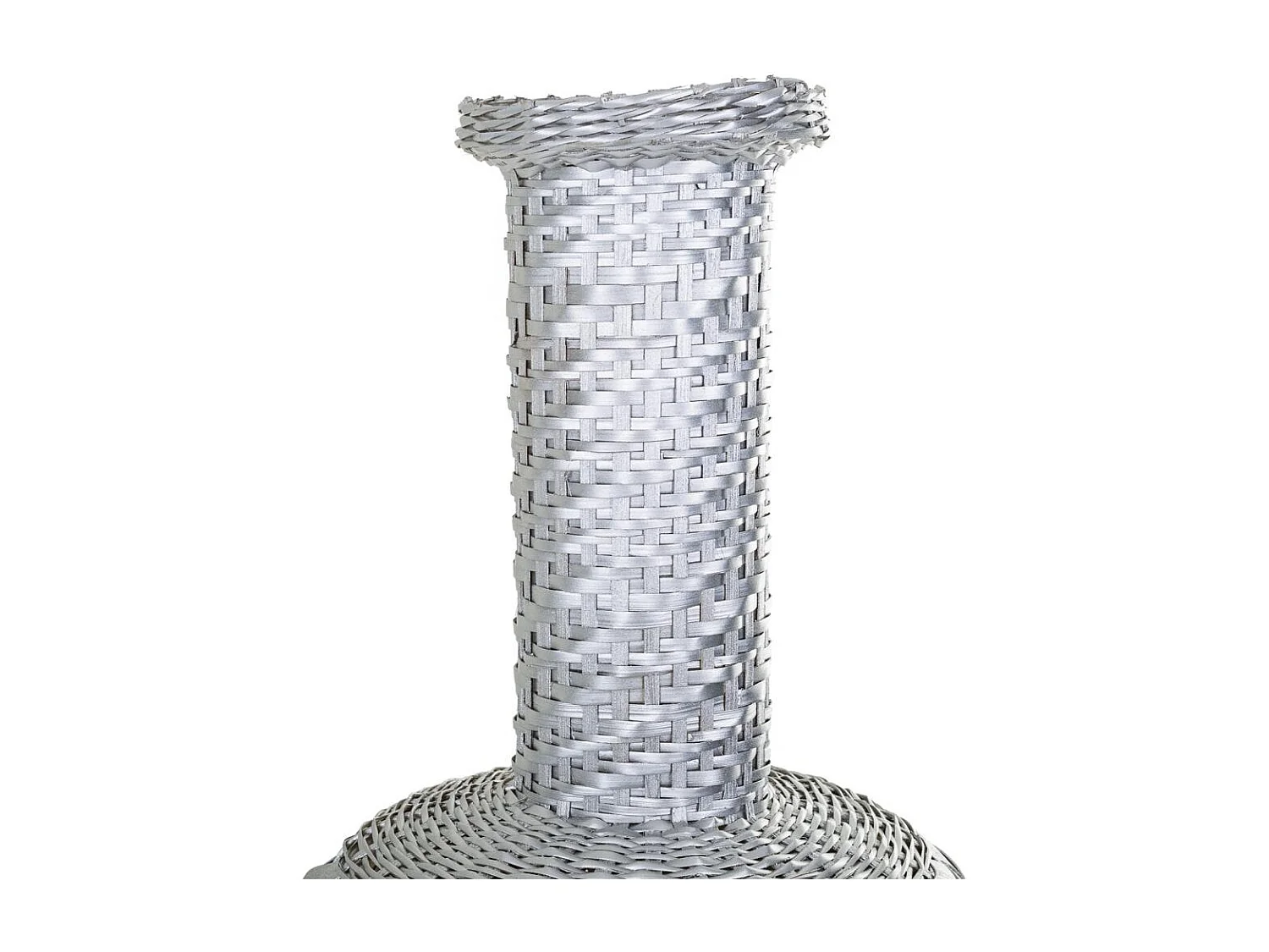 Silberlackierte Bambusvase 15x38x71h cm