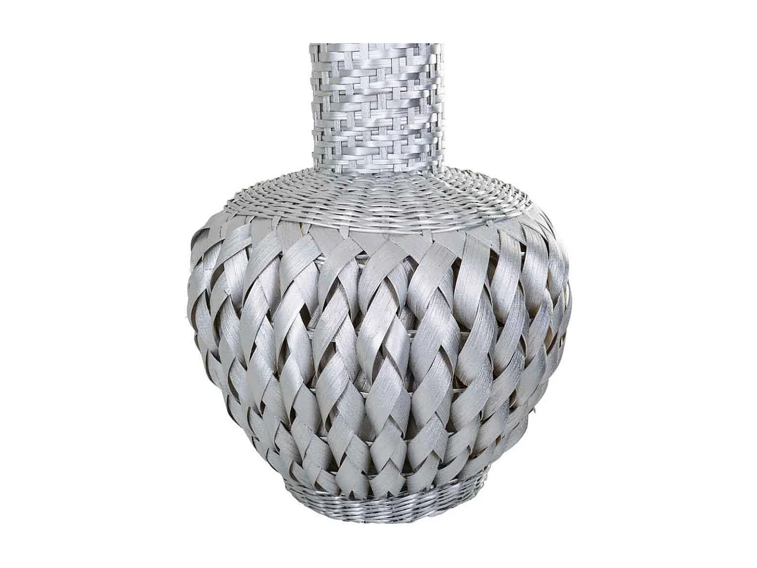 Silberlackierte Bambusvase 15x38x71h cm