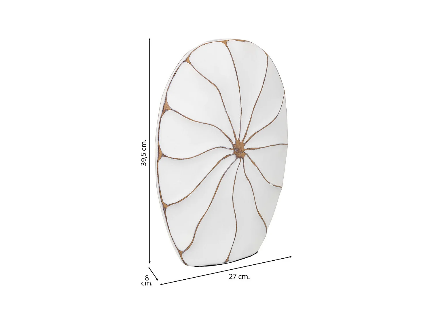 Jarrón de poliresina blanco 27x8x39,5