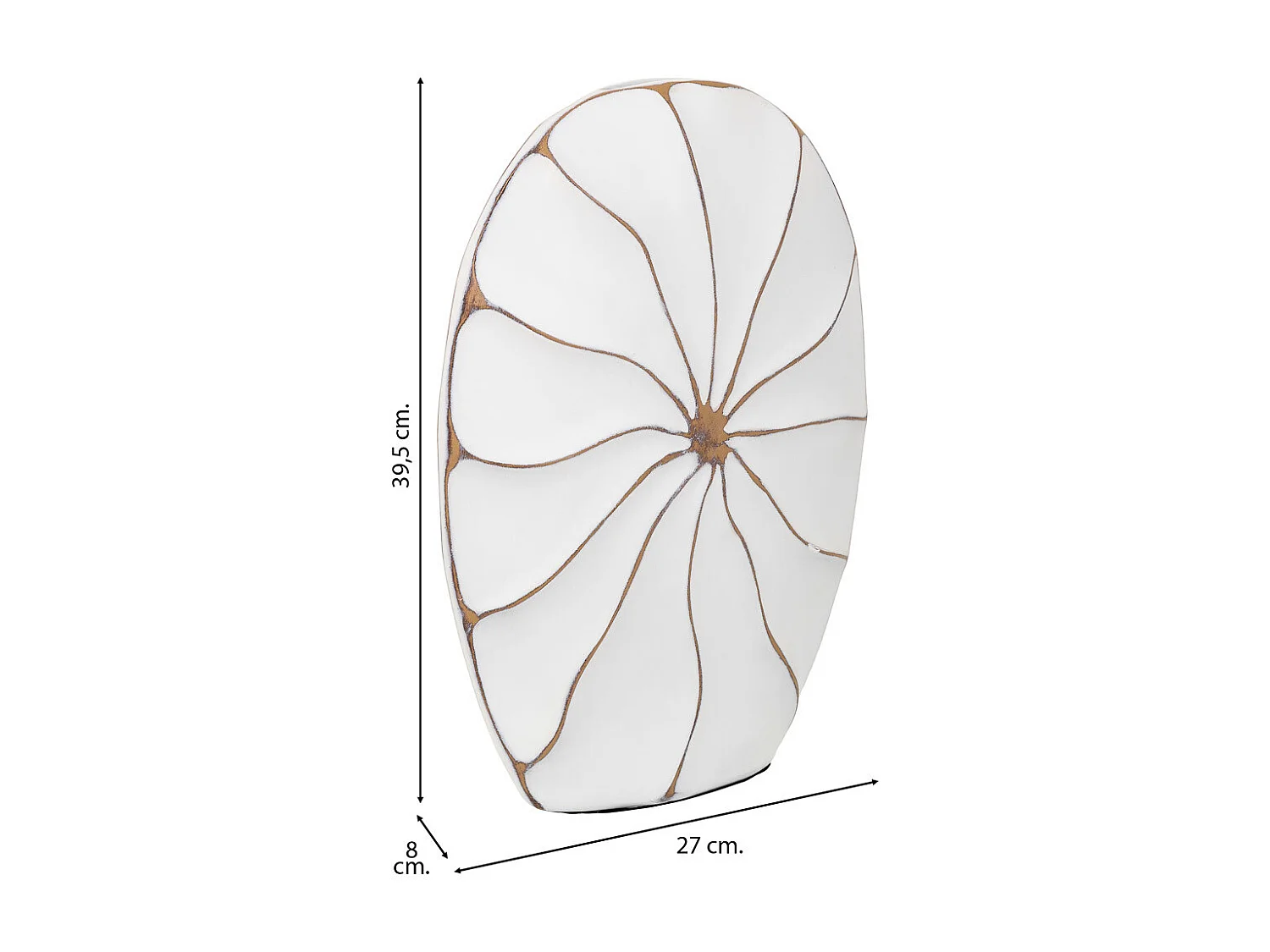 Vaso em poliresina branca 27x8x39,5