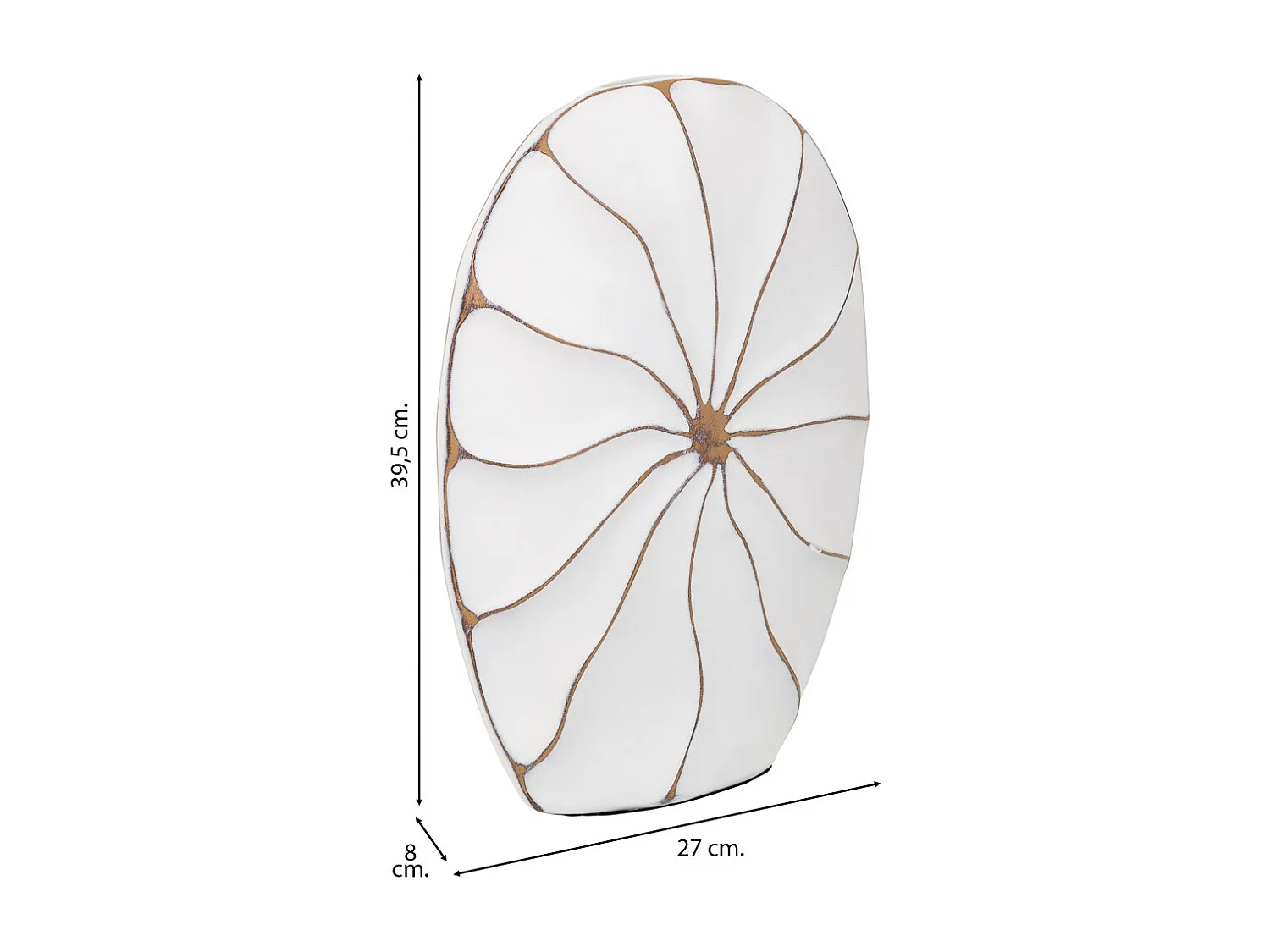 Vaso in poliresina bianca 27x8x39,5h