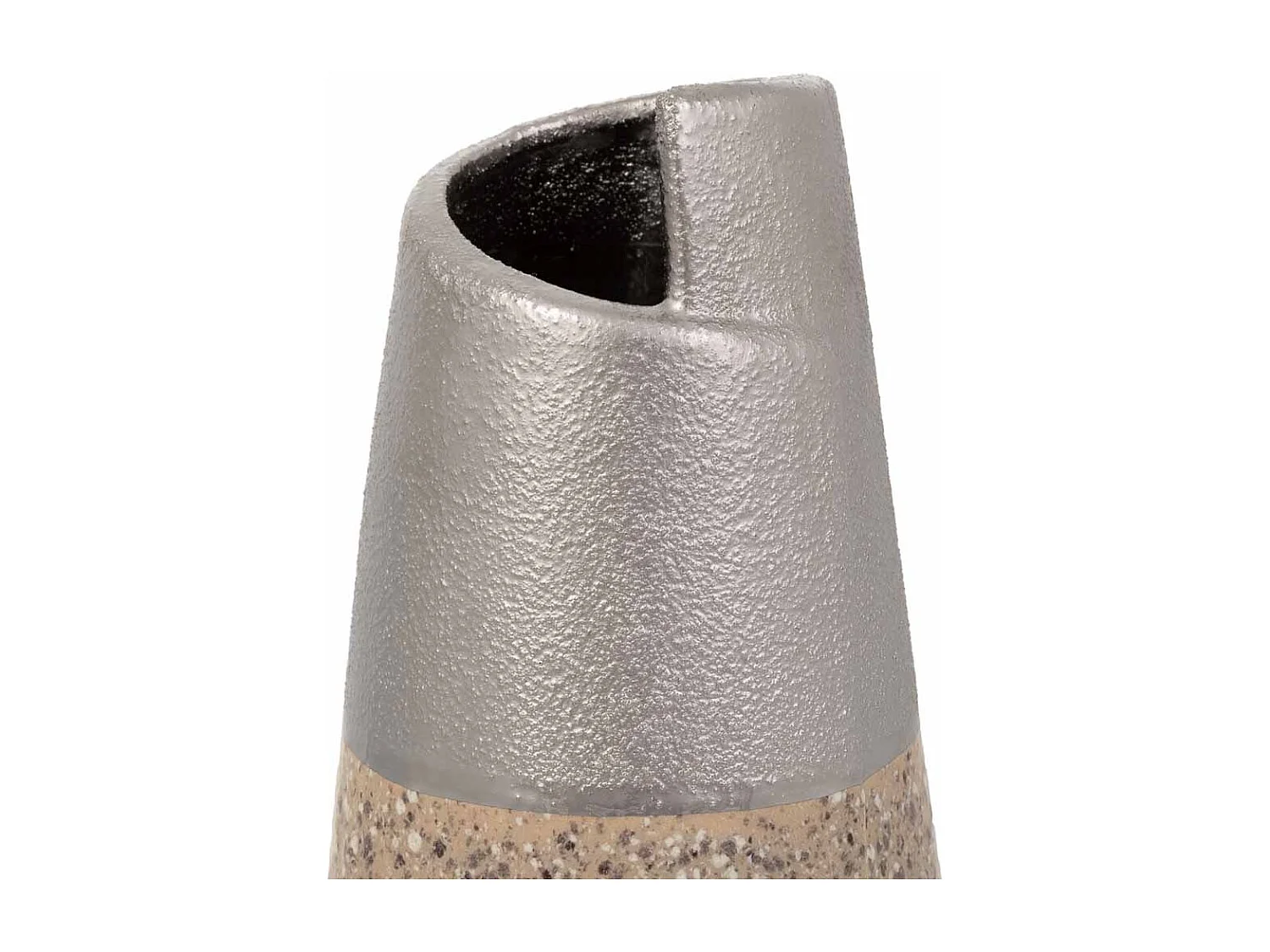 Vaso de cerâmica prateado 12,5x12,5x28