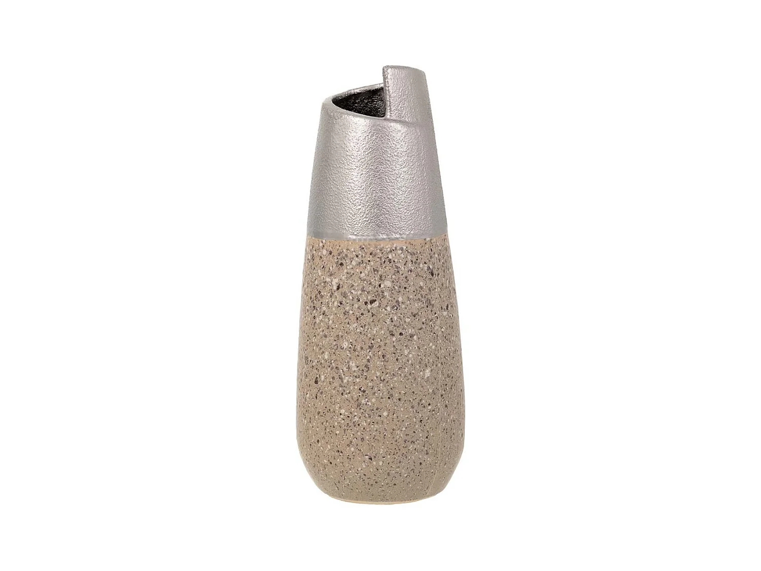 Vaso in ceramica argento 12,5x12,5x28h