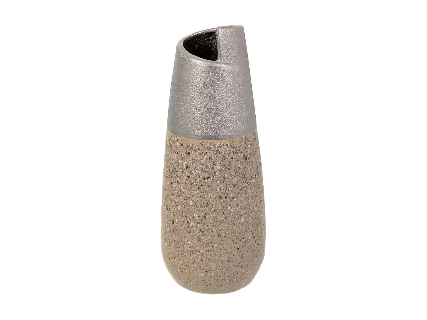 Silberne Keramikvase 12,5x12,5x28h cm