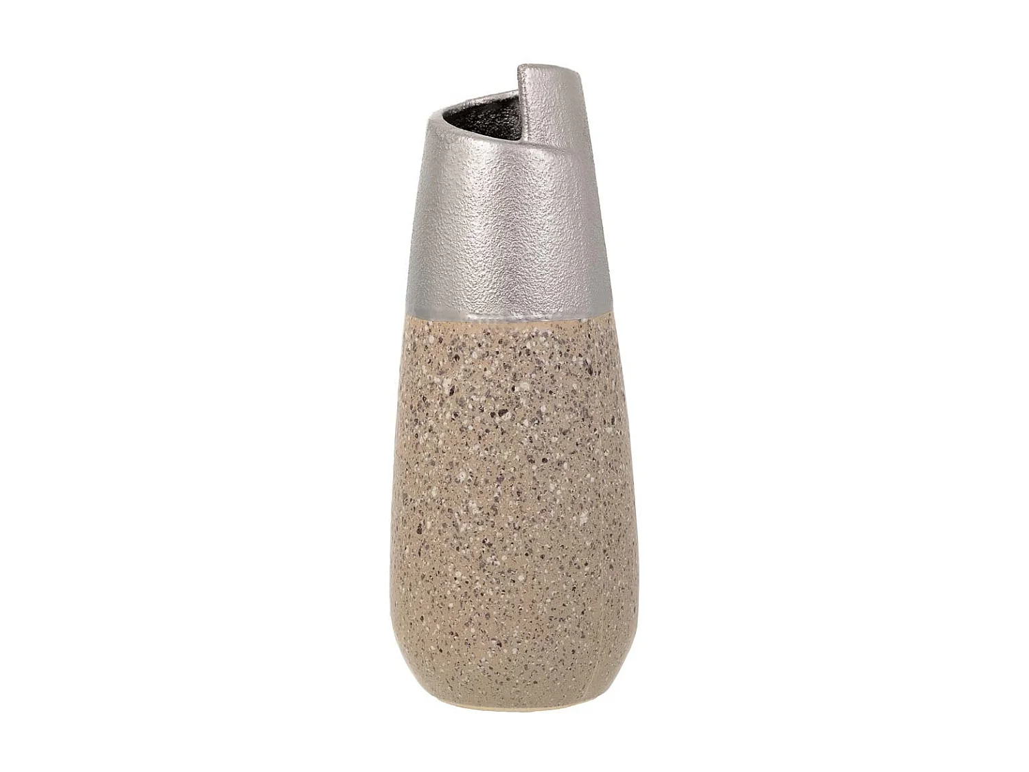 Silberne Keramikvase 12,5x12,5x28h cm