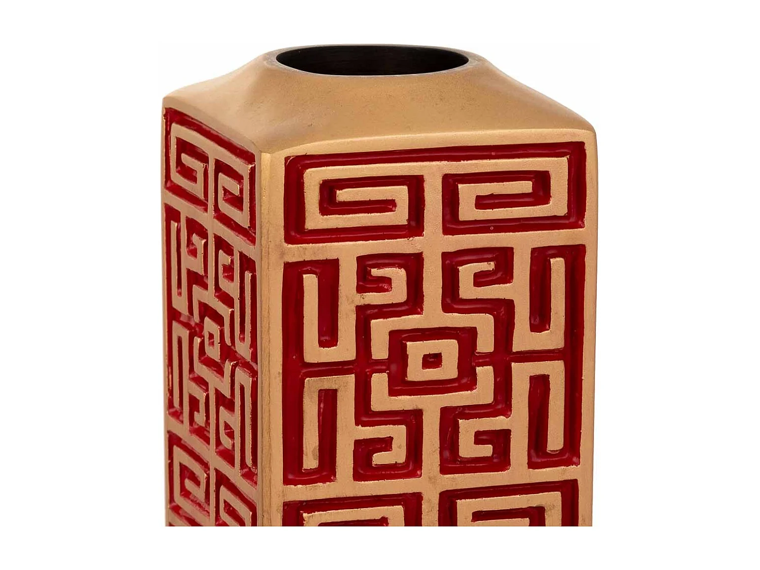 Vaso em poliresina vermelho 9,5x9,5x25,5