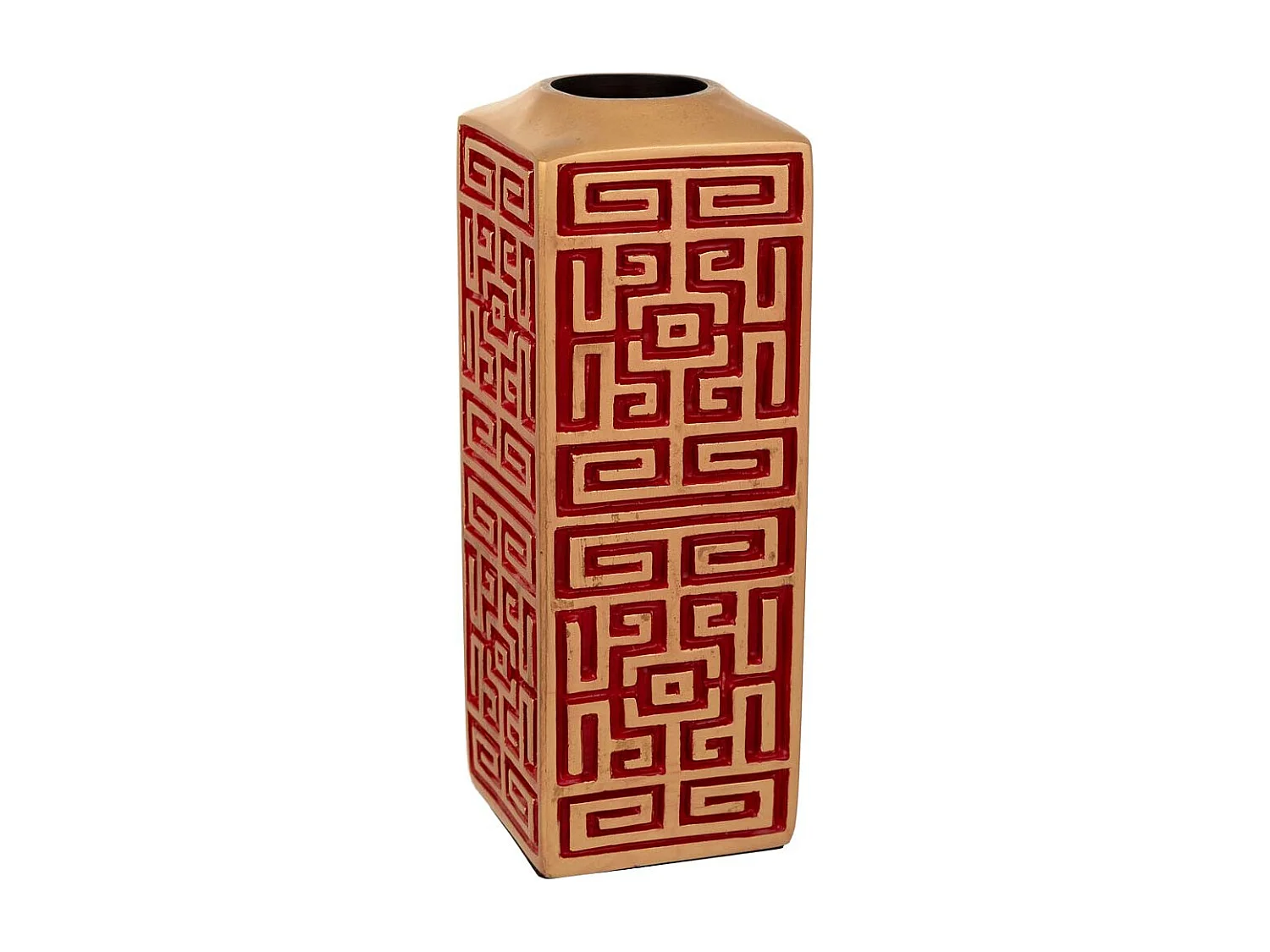 Vaso in poliresina rosso 9,5x9,5x25,5h cm