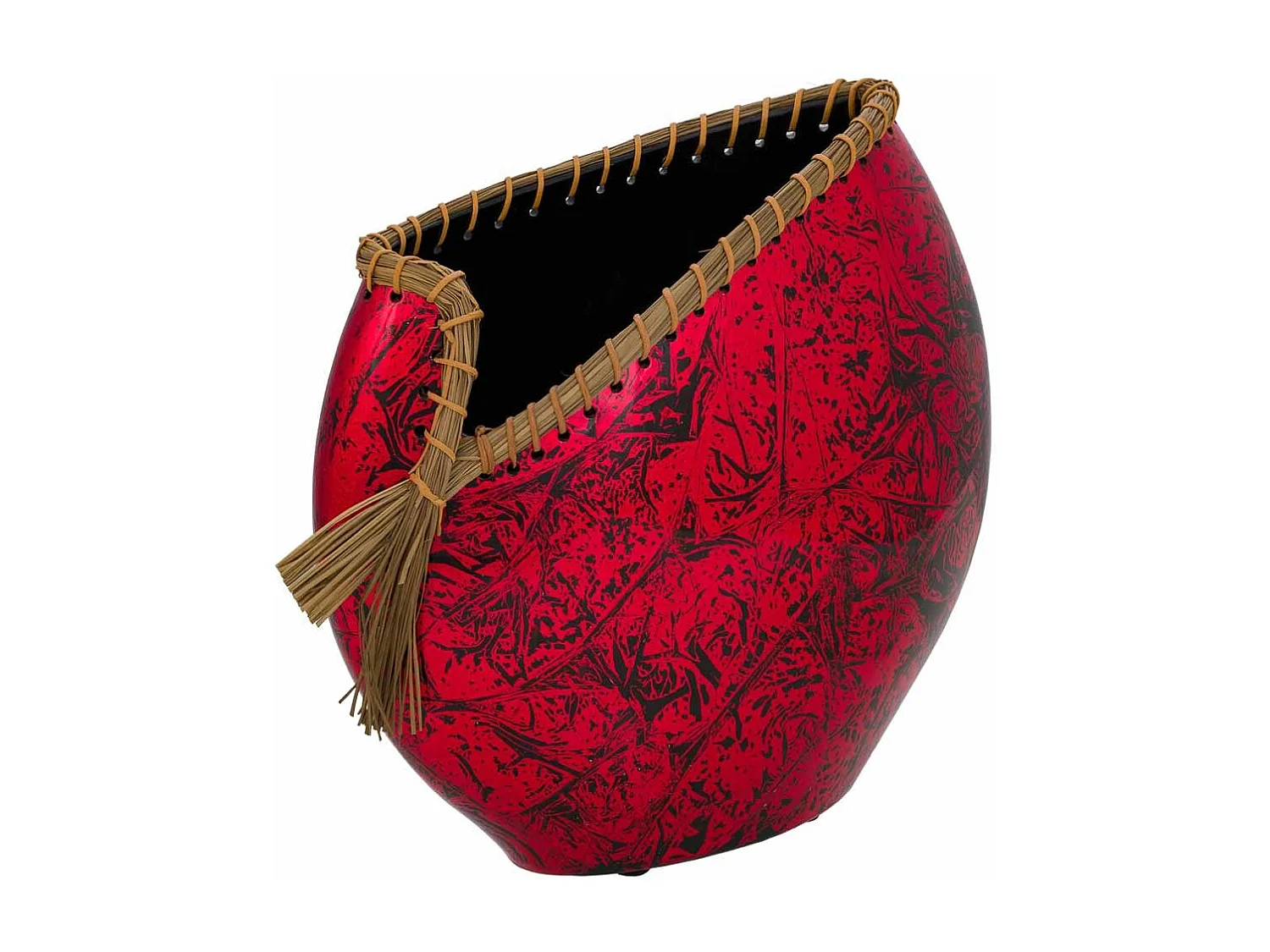 Vase en céramique rouge 35x14,5x36h
