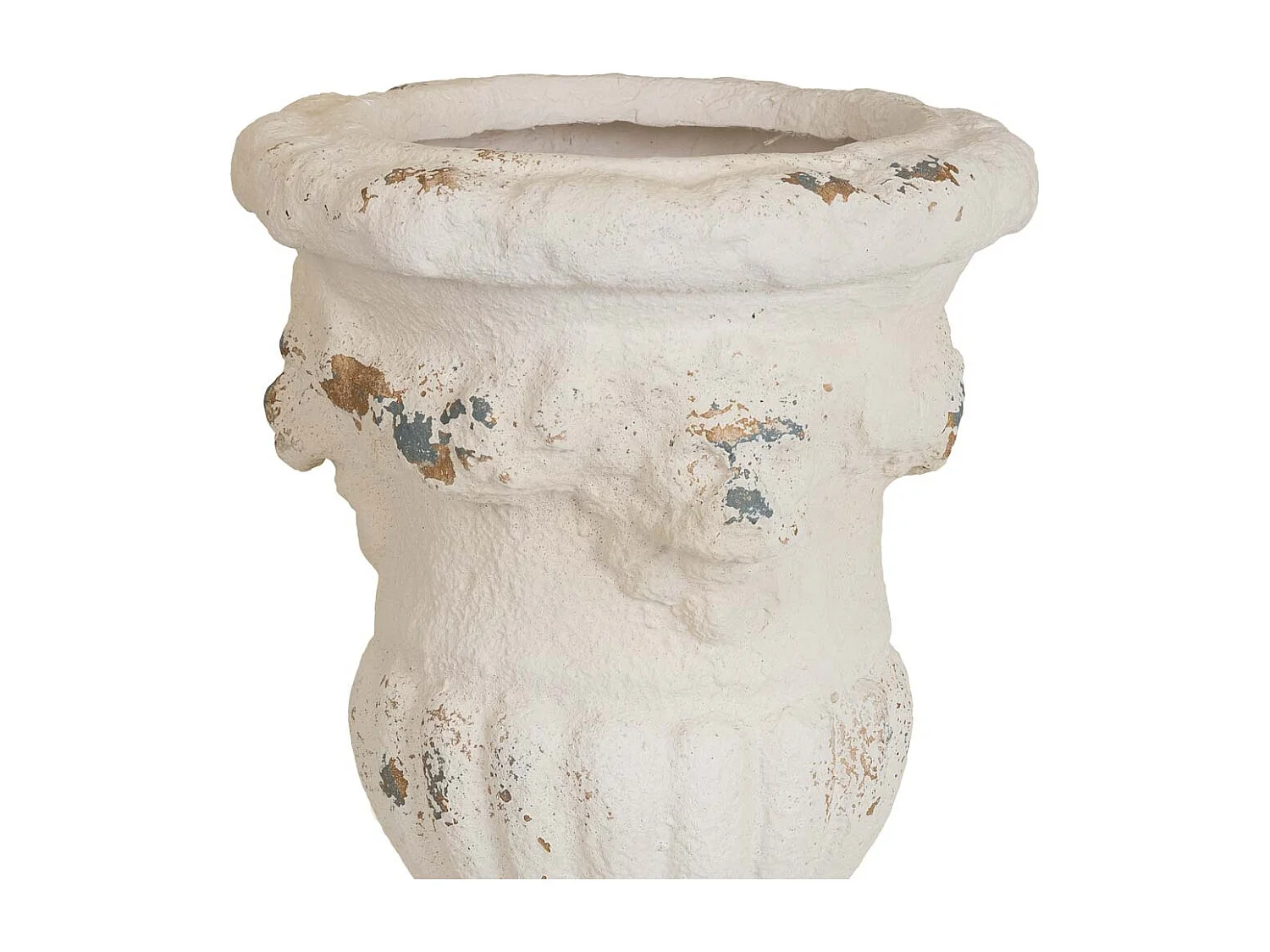 Vase en magnésie blanche 29x29x50h