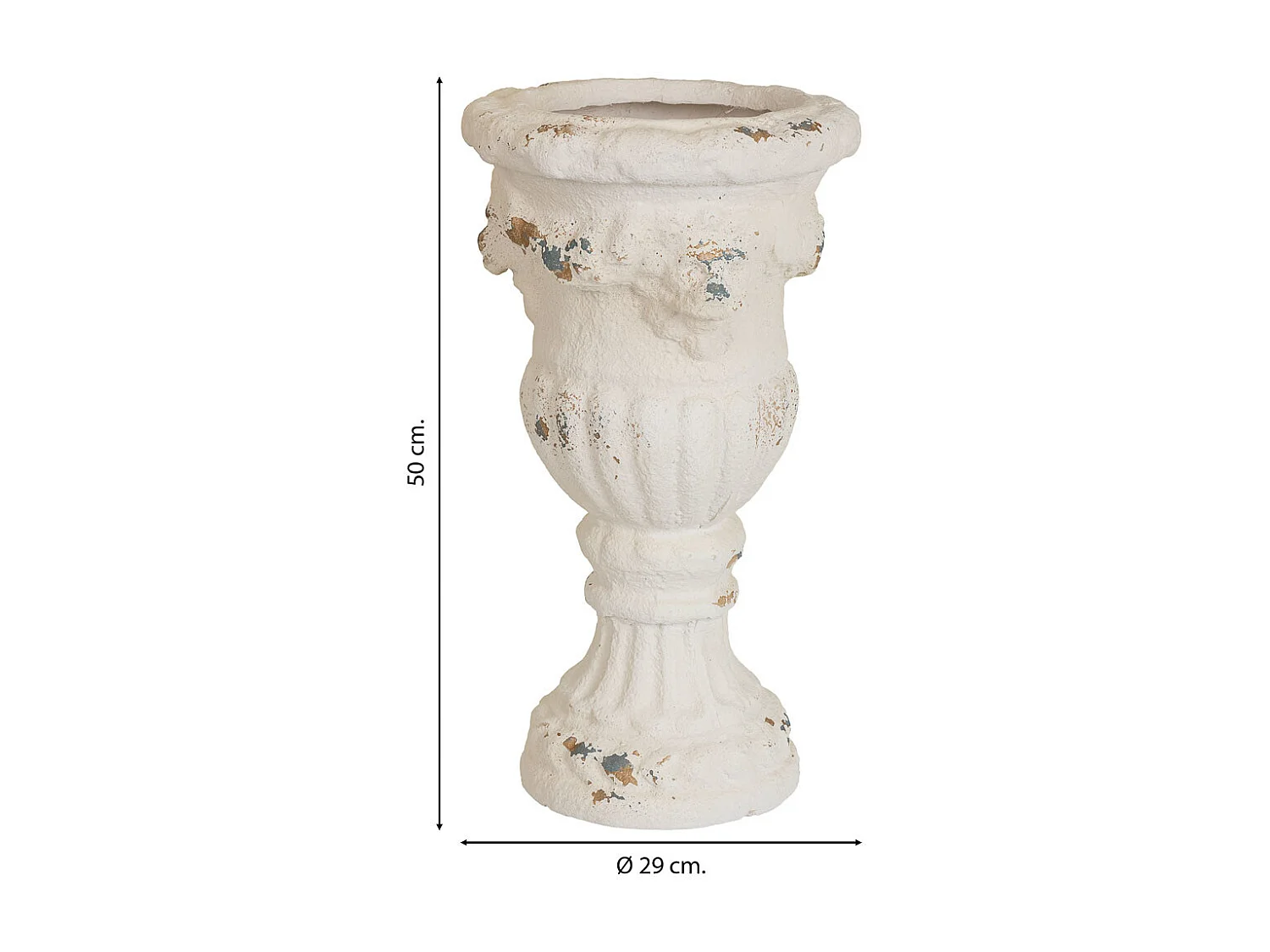 Vaso in magnesio bianco 29x29x50h