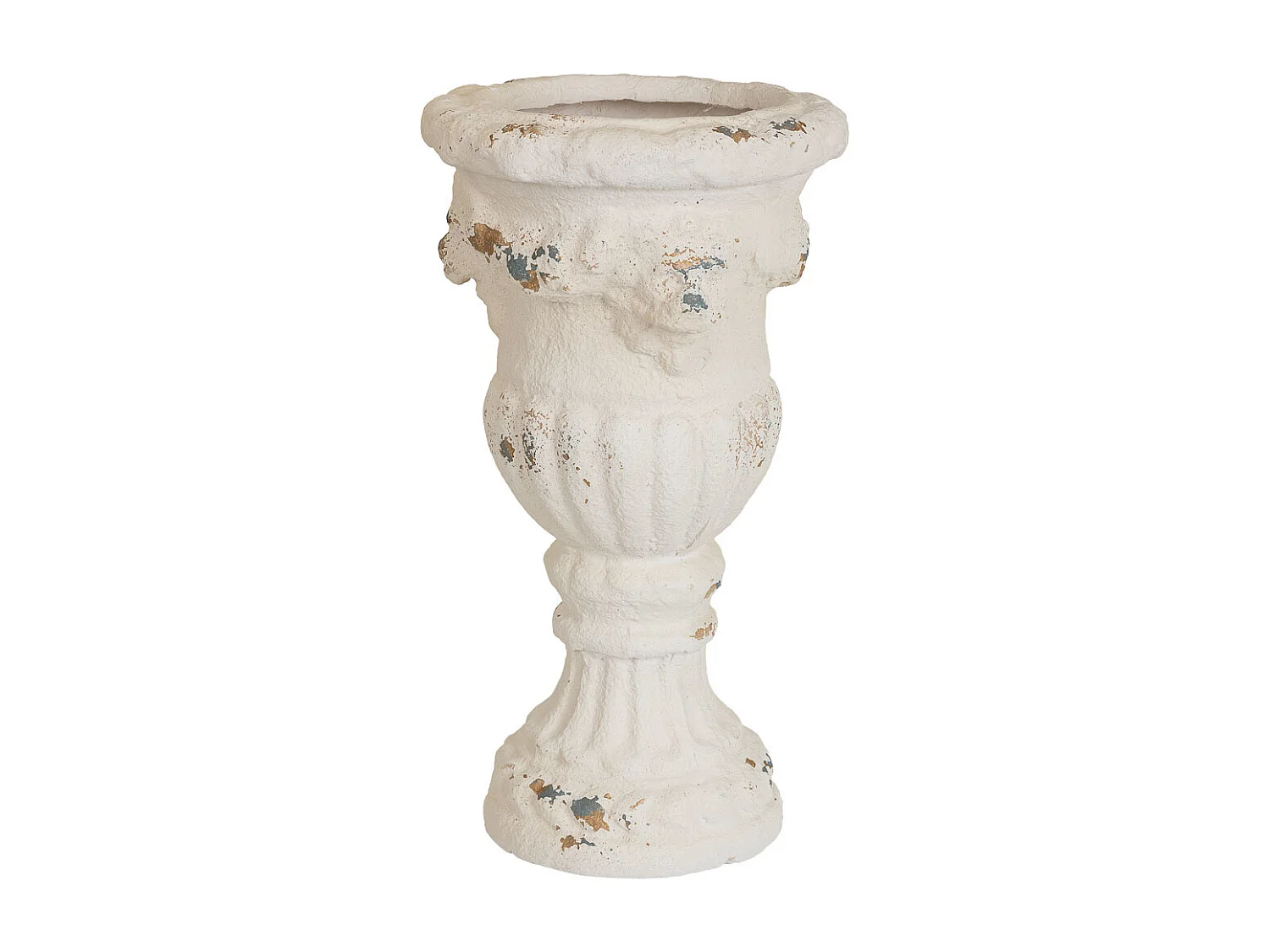 Vase en magnésie blanche 29x29x50h