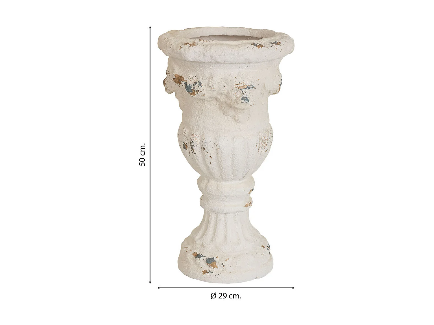 Vase en magnésie blanche 29x29x50h