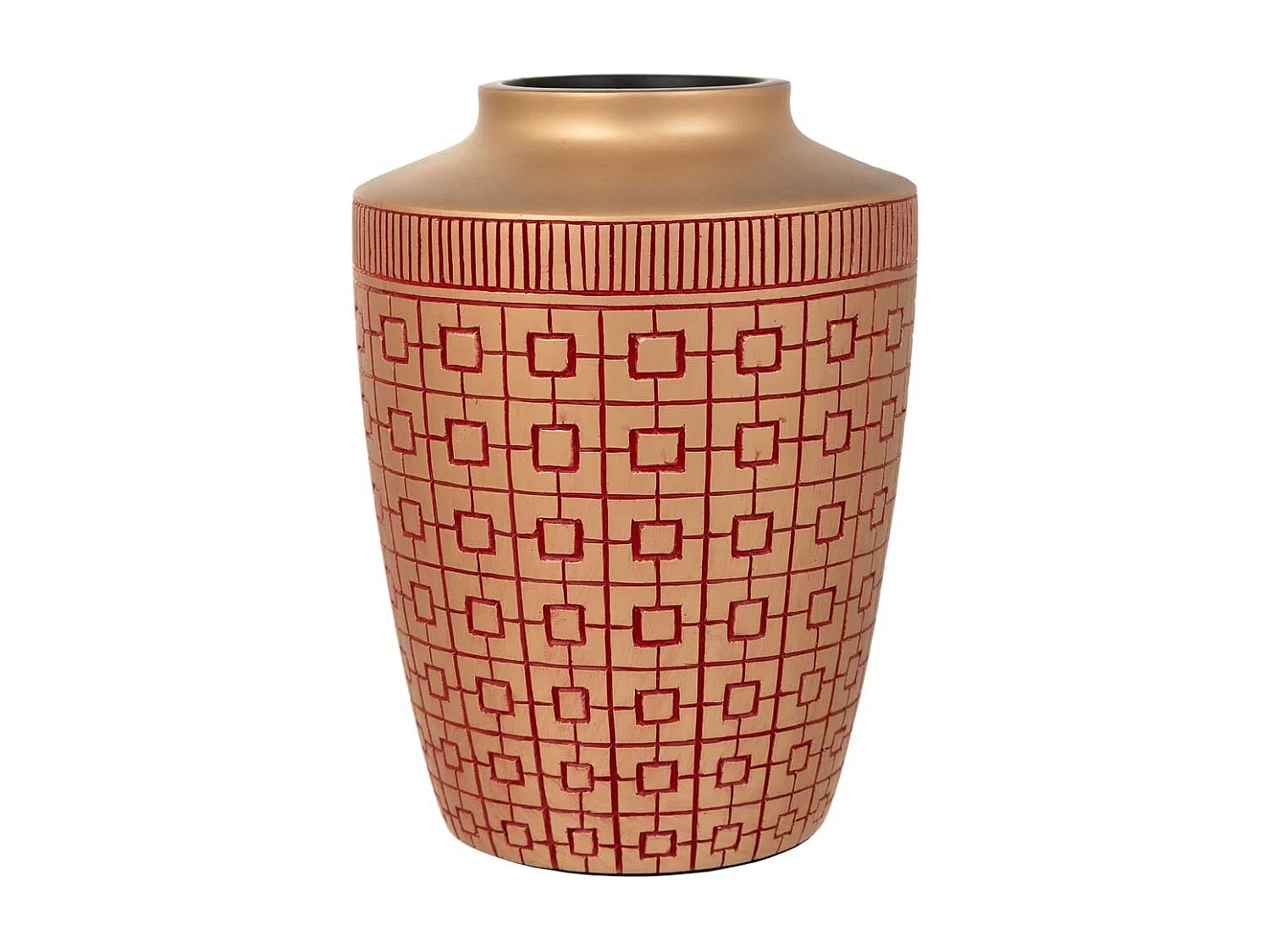Vaso vermelho em poliresina 18x18x24h cm