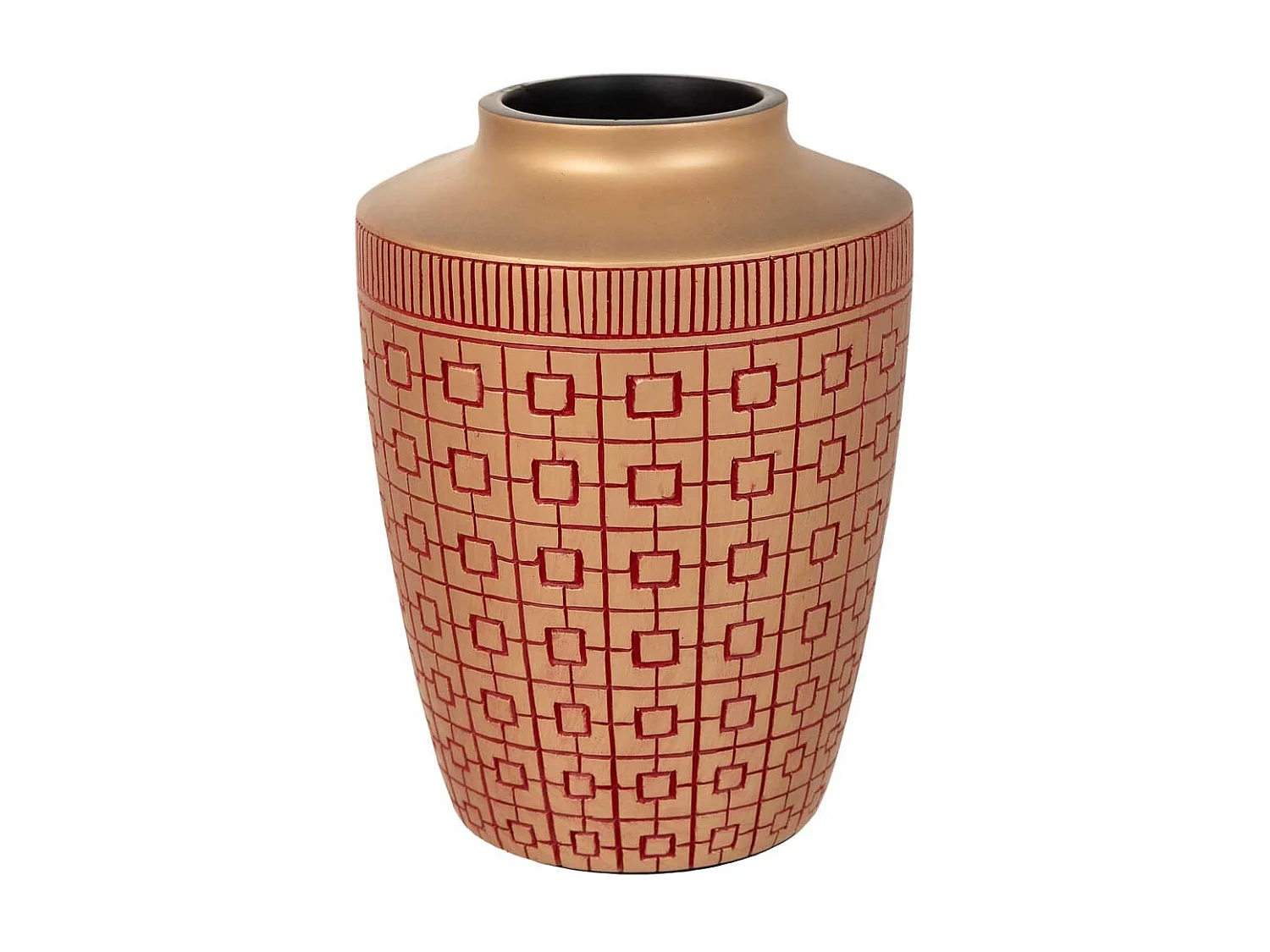 Rote Polyresinvase 18x18x24h cm