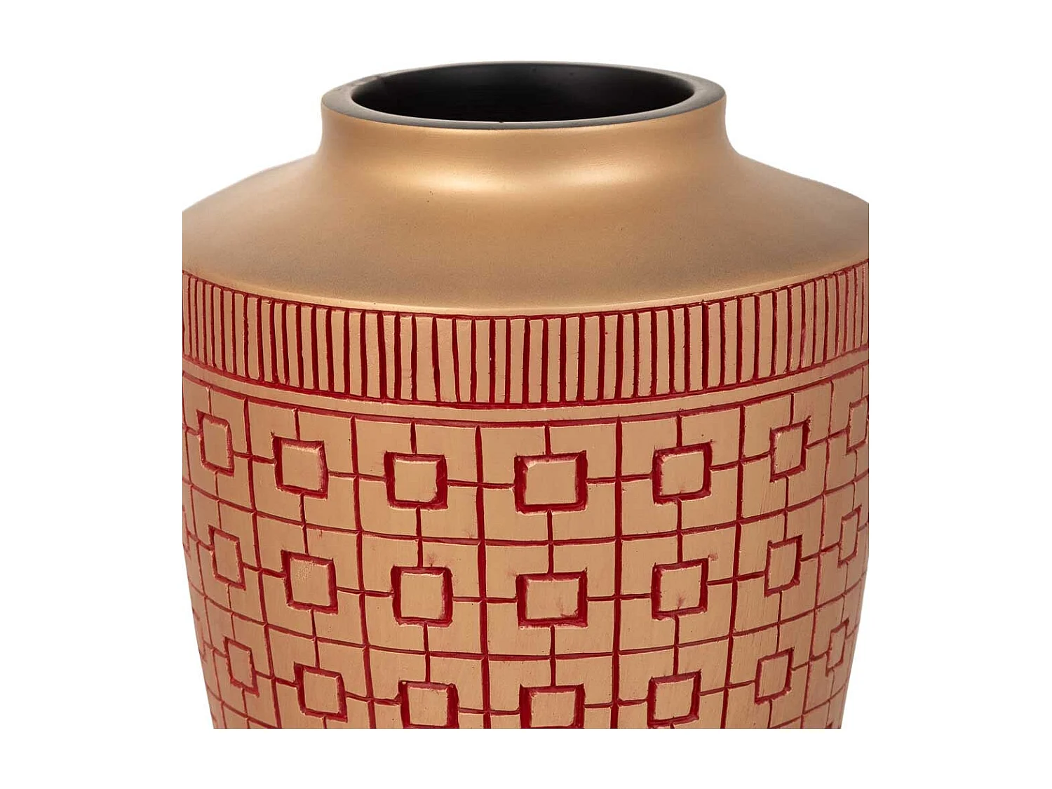 Vaso in poliresina rosso 18x18x24h cm