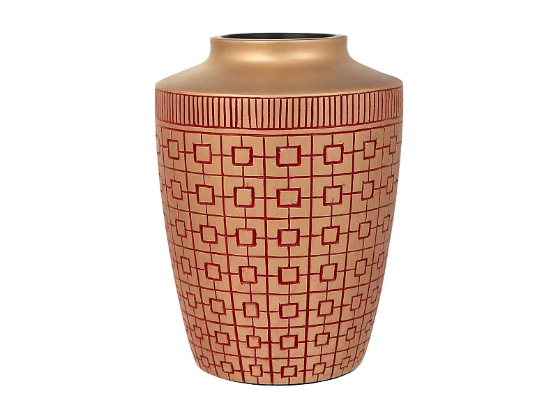 Vaso vermelho em poliresina 18x18x24h cm