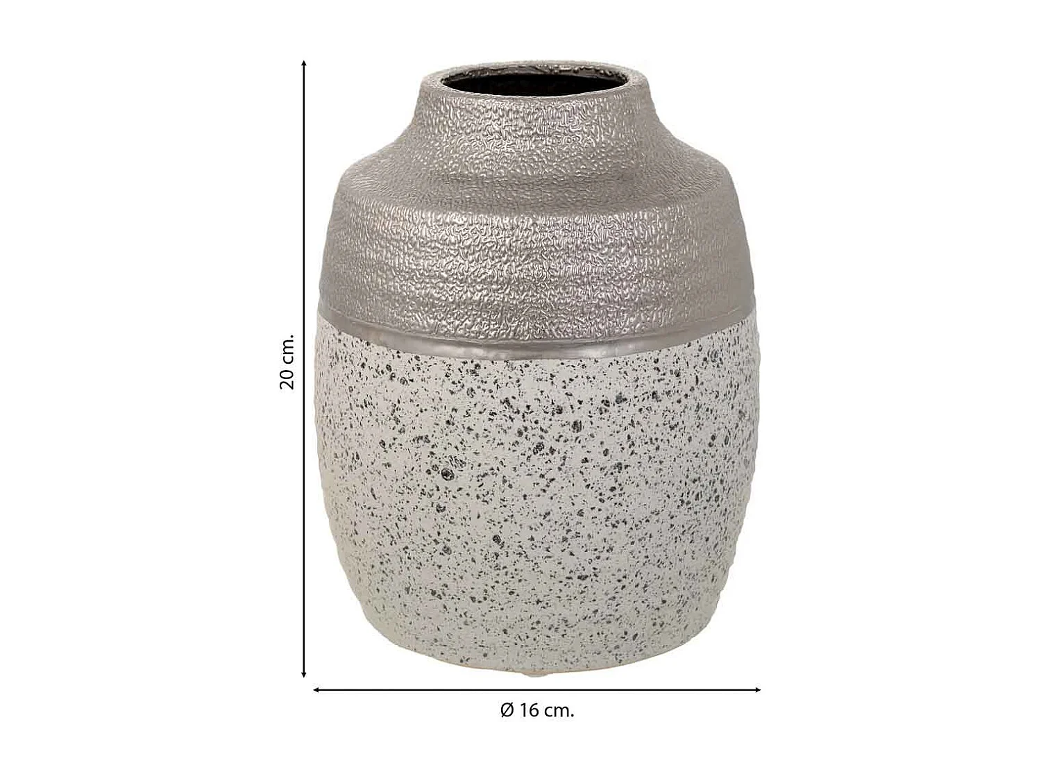 Vaso in ceramica argento 16x16x20h