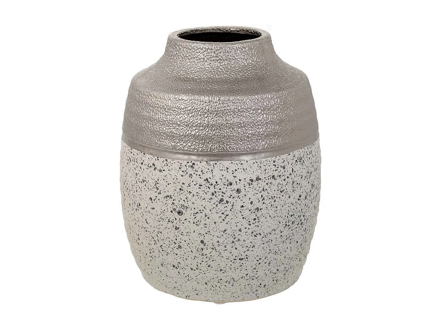 Silberne Keramikvase 16x16x20h cm