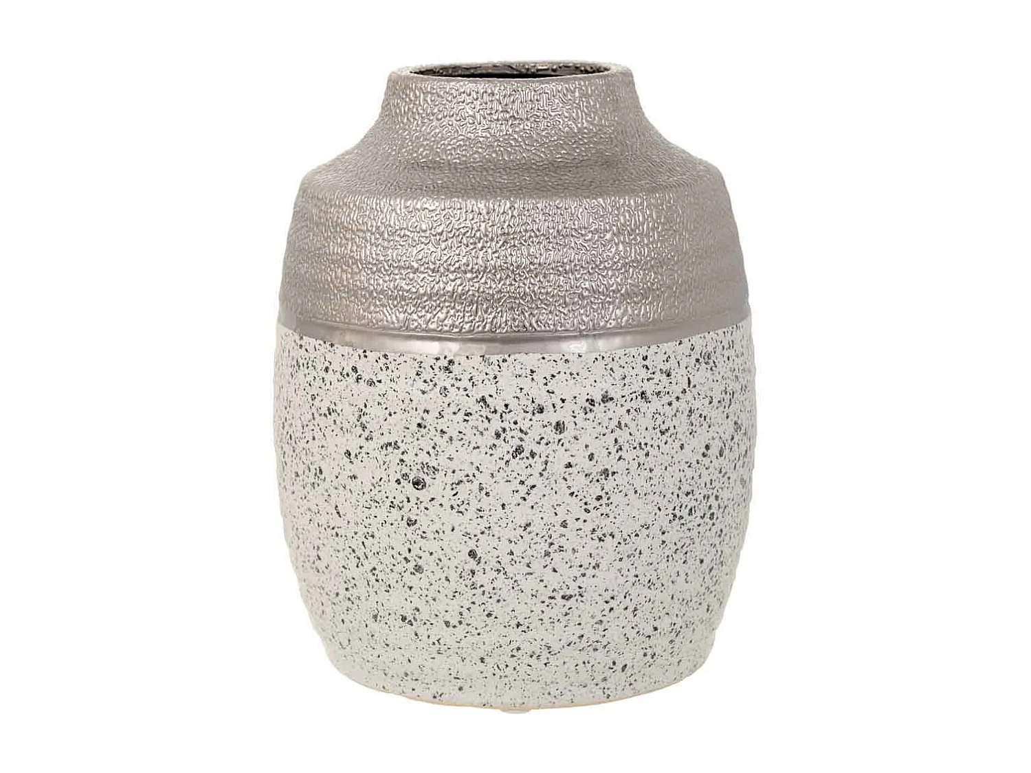 Silberne Keramikvase 16x16x20h cm