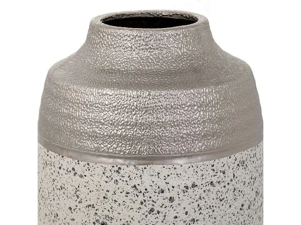 Silberne Keramikvase 16x16x20h cm