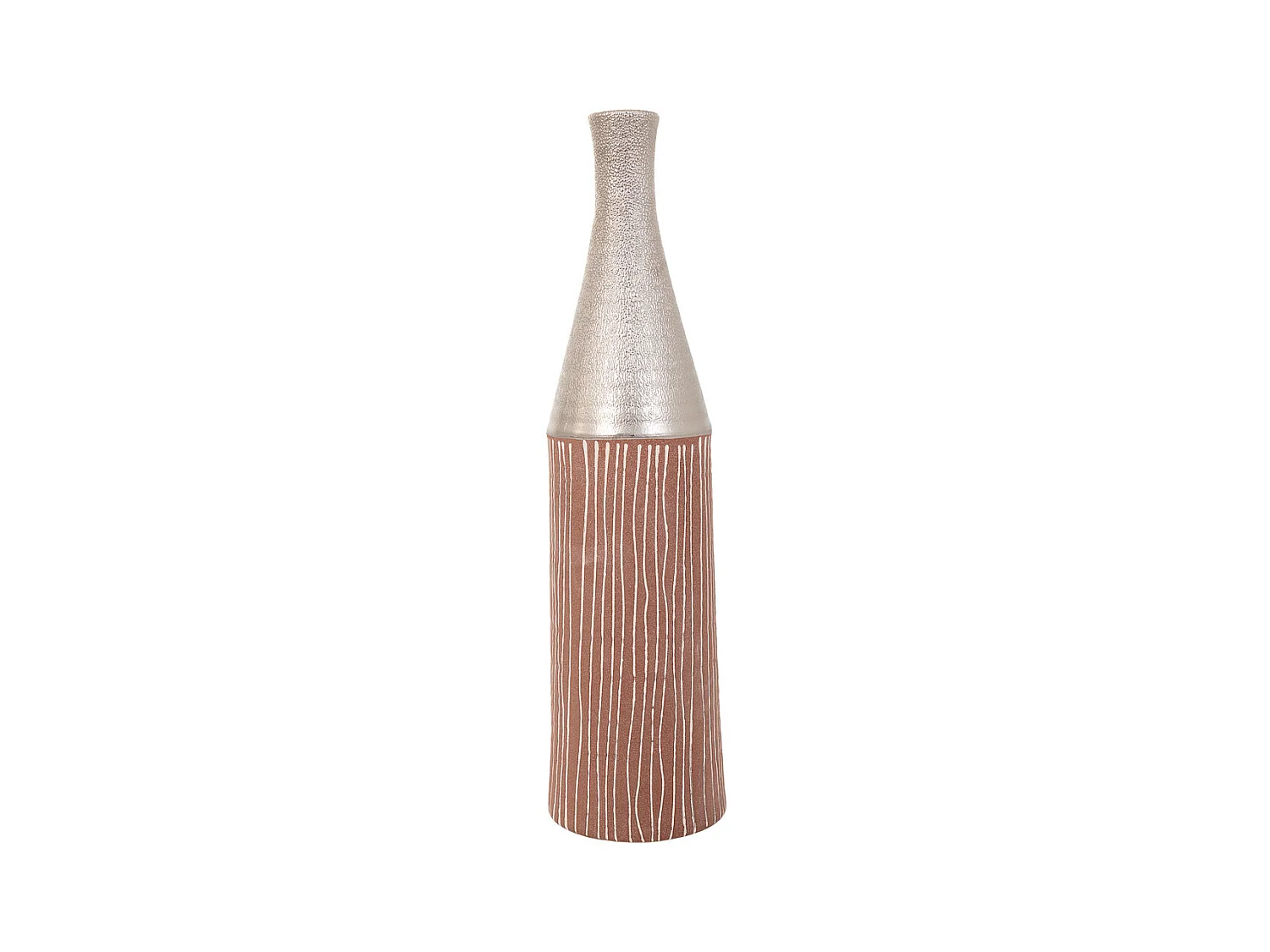 Vase en céramique argentée 13,5x13,5x53h