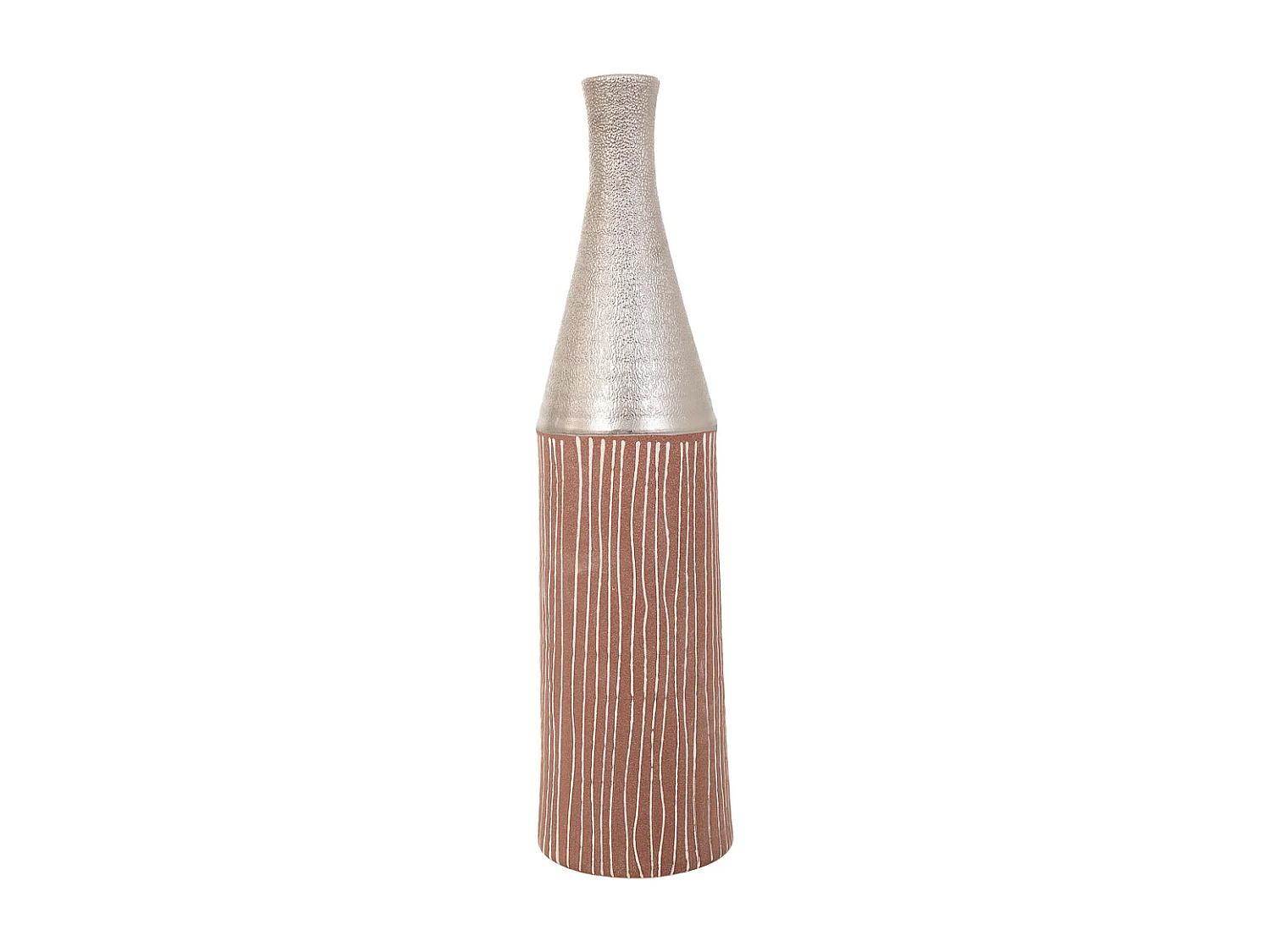 Silberne Keramikvase 13,5x13,5x53h cm