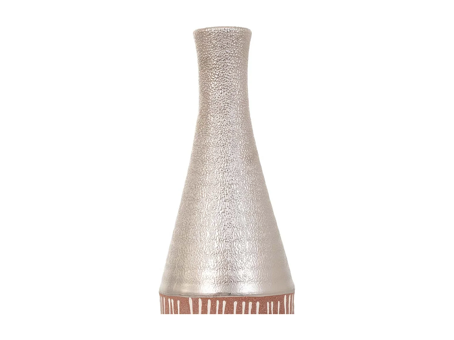 Silberne Keramikvase 13,5x13,5x53h cm
