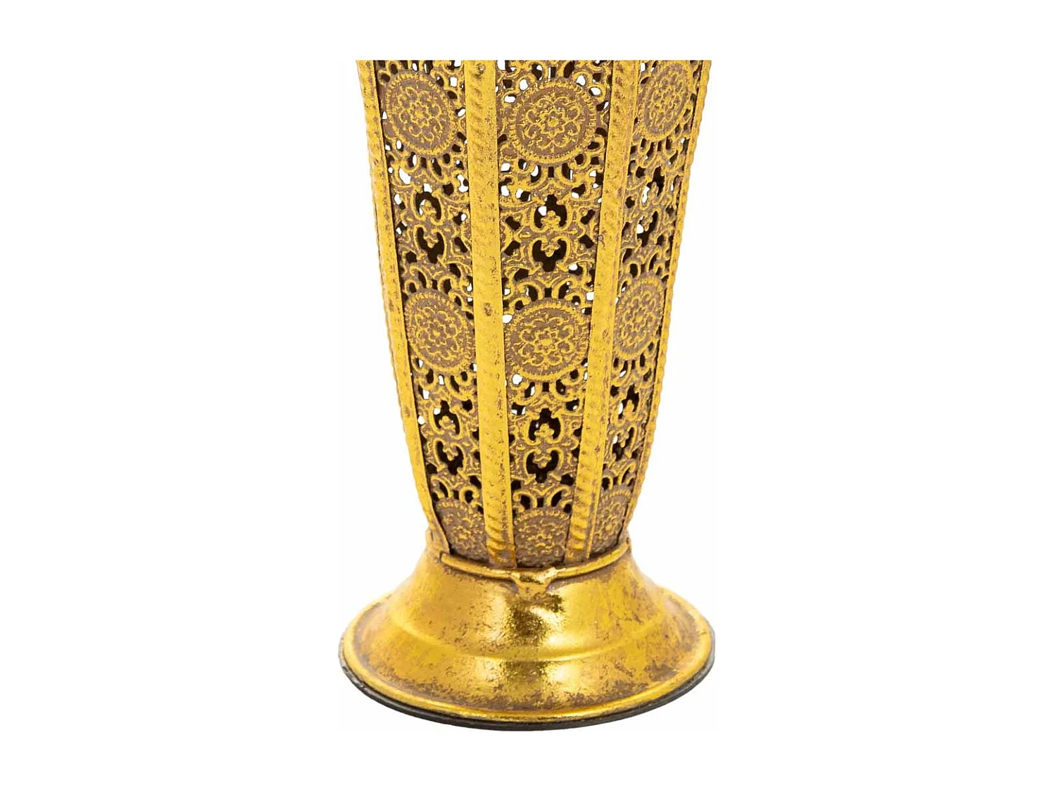 Vaso in metallo dorato 16x12x38,5h cm