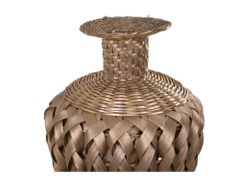 Jarra em bambu lacado ouro 15x26x36