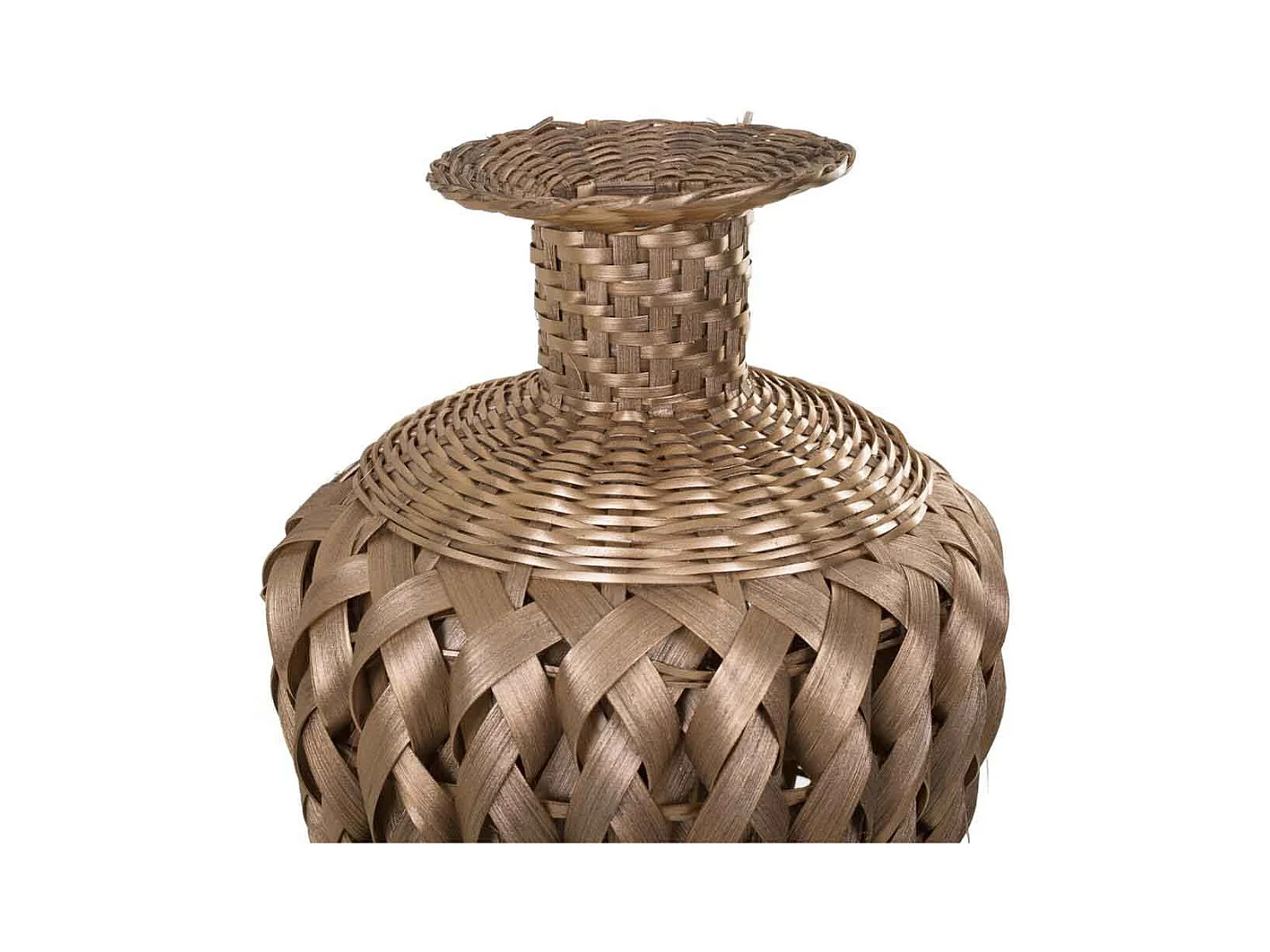 Vase en bambou laqué doré 15x26x36h