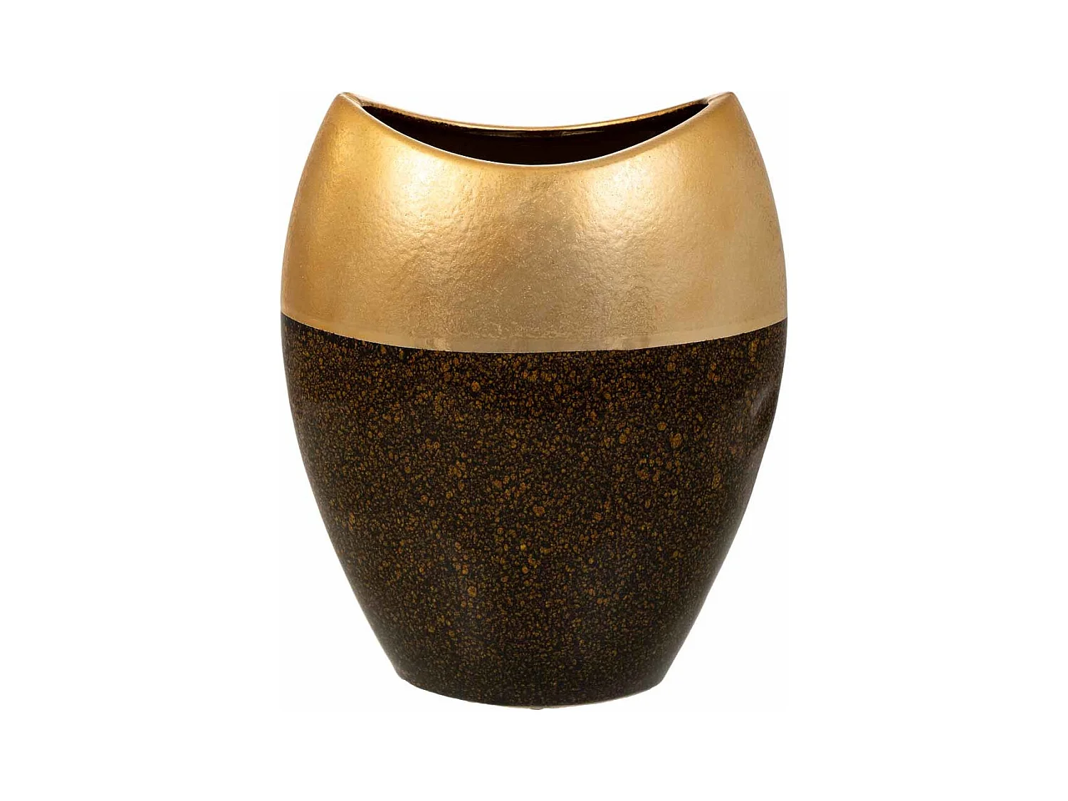 Vase en céramique dorée 24x13,5x29,5h