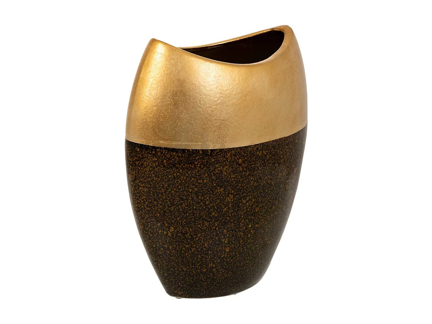 Jarrón de cerámica dorado 24x13,5x29,5