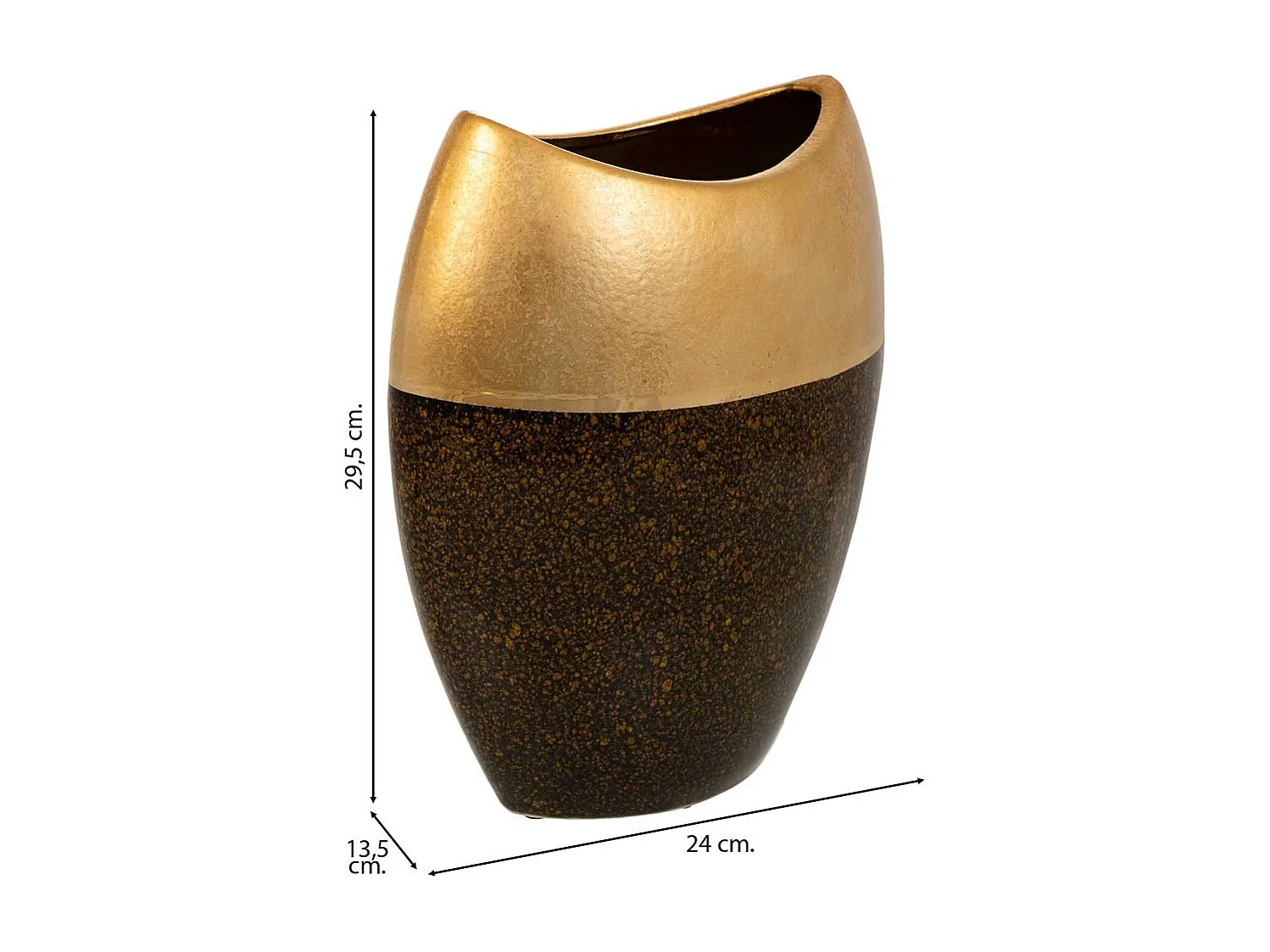 Goldene Keramikvase 24x13,5x29,5h cm