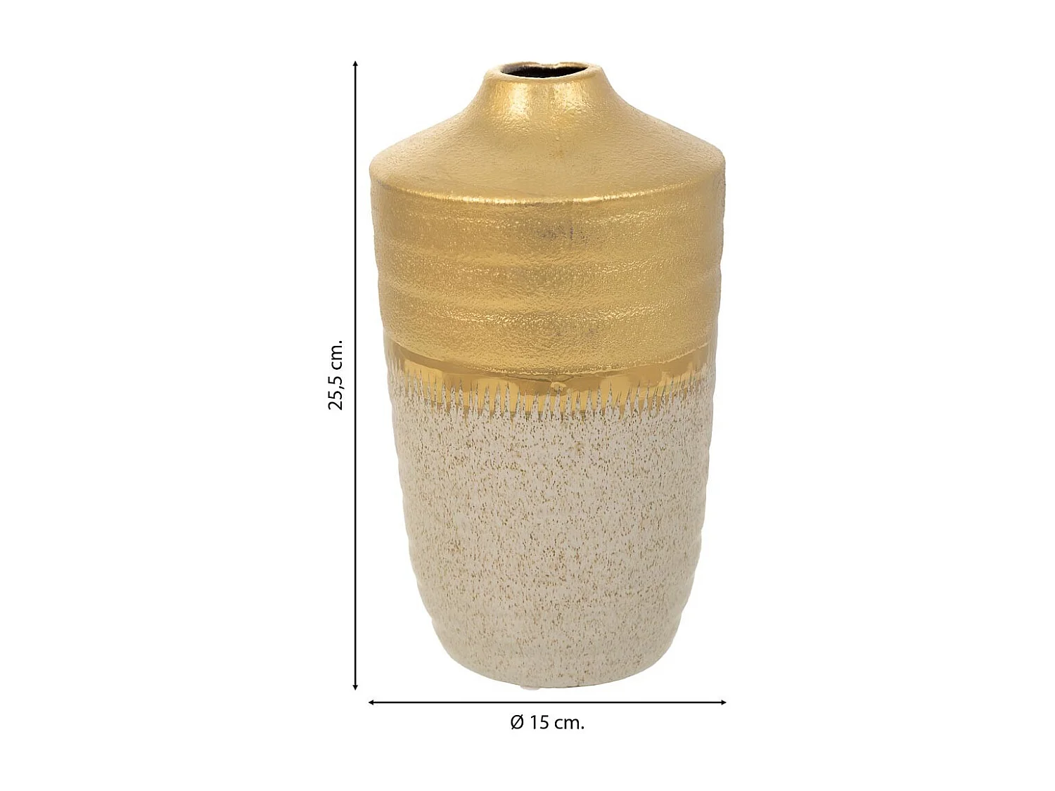 Goldene Keramikvase 15x15x25,5h cm