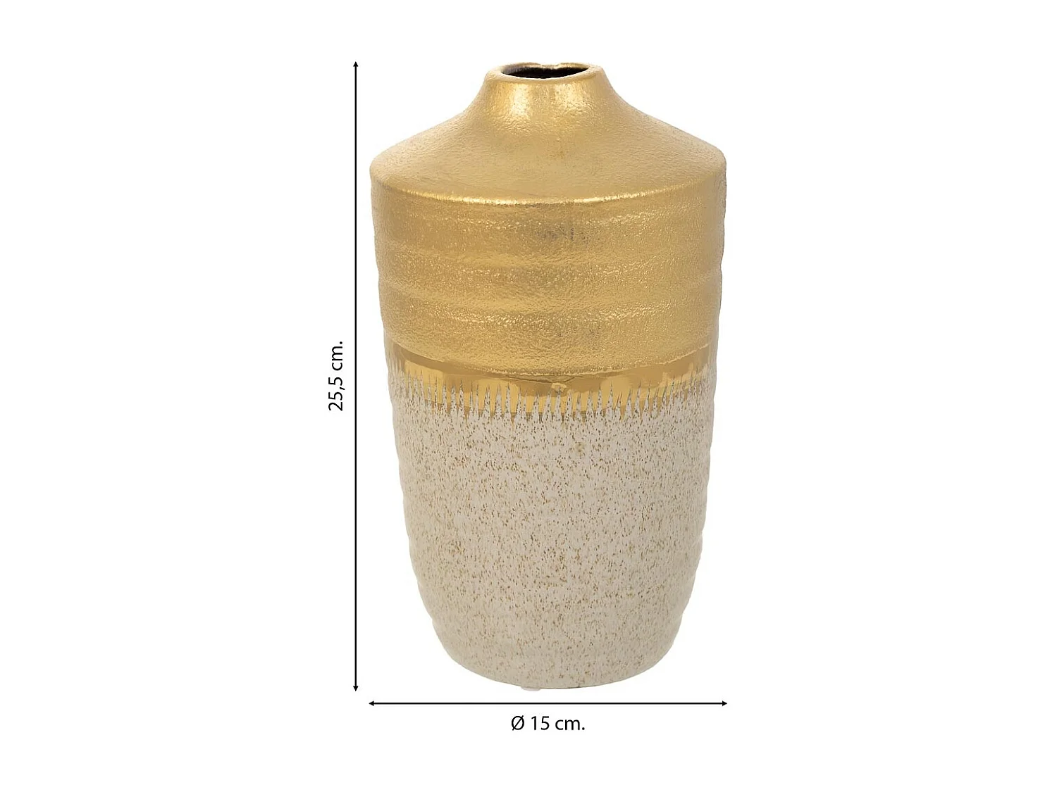 Goldene Keramikvase 15x15x25,5h cm