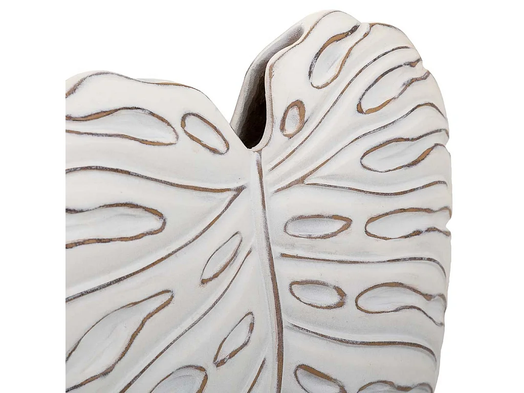 Weiße Polyresinvase 25x7,5x31,5h cm