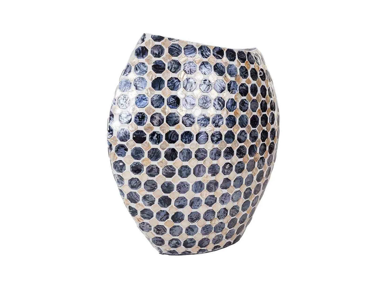 Vase aus Papierzellstoff mit schwarzem Capiz-Finish, 33 x 14,5 x 35 cm