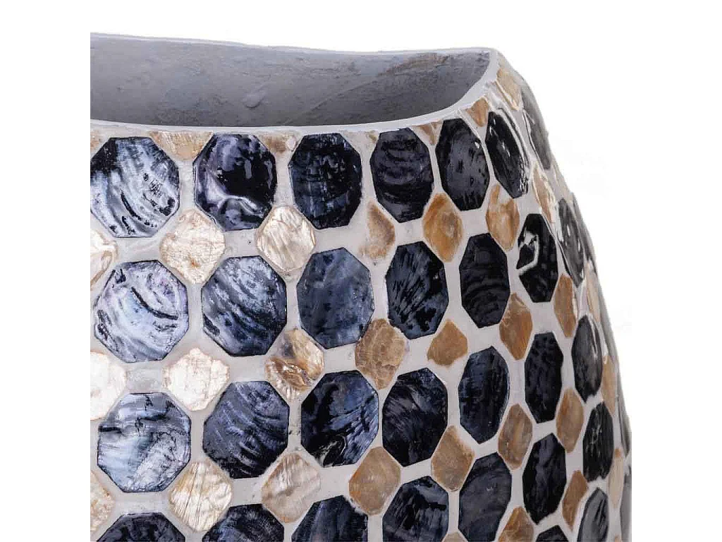 Vase aus Papierzellstoff mit schwarzem Capiz-Finish, 33 x 14,5 x 35 cm