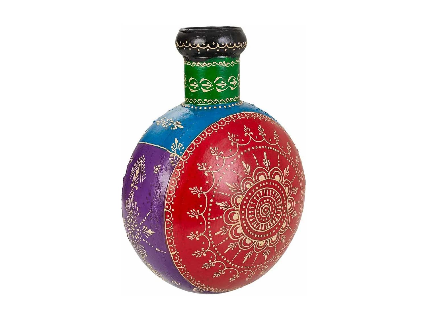 Florero de metal multicolor 22x16,5x29