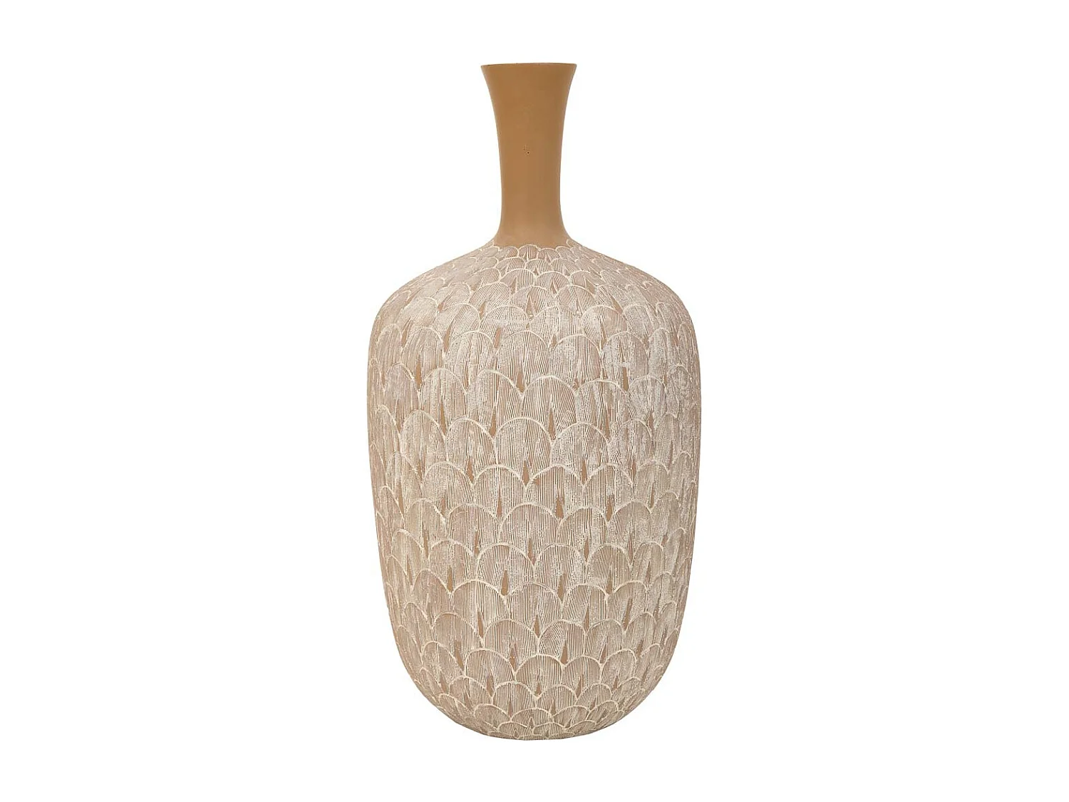 Vase en polyrésine blanche 21,5x21,5x41h