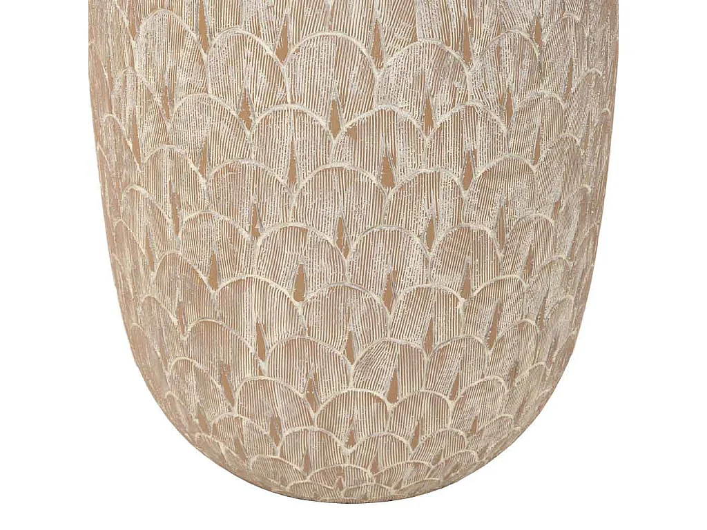 Vase en polyrésine blanche 21,5x21,5x41h