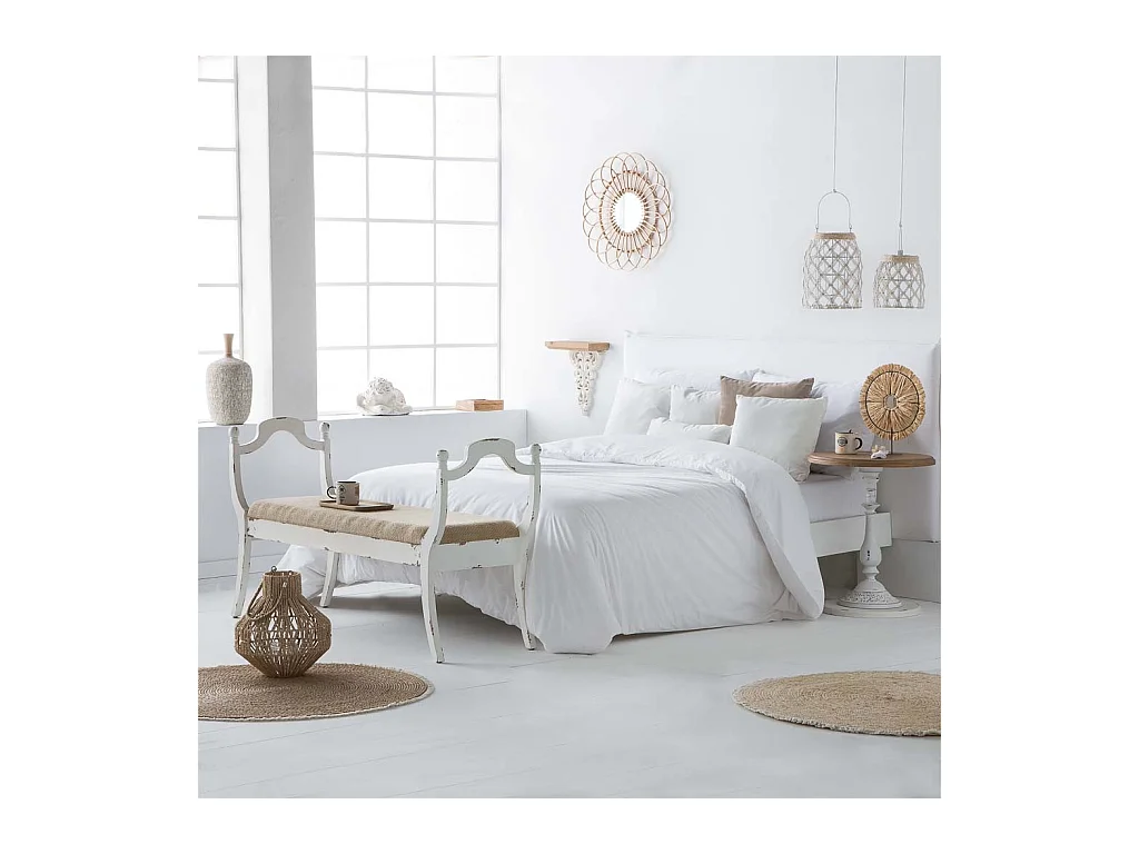 Jarrón de poliresina blanco 21,5x21,5x41