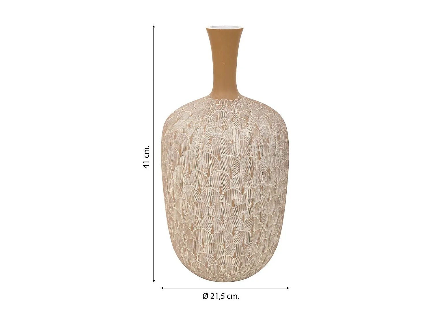 Vaso in poliresina bianca 21,5x21,5x41h