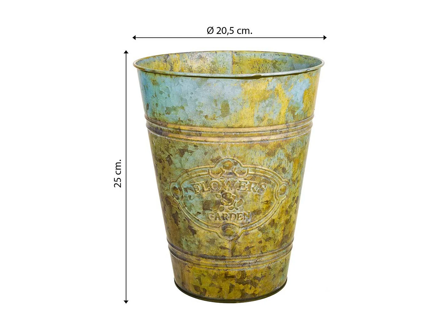 Grüne Metallvase D20,5x25h cm B:13