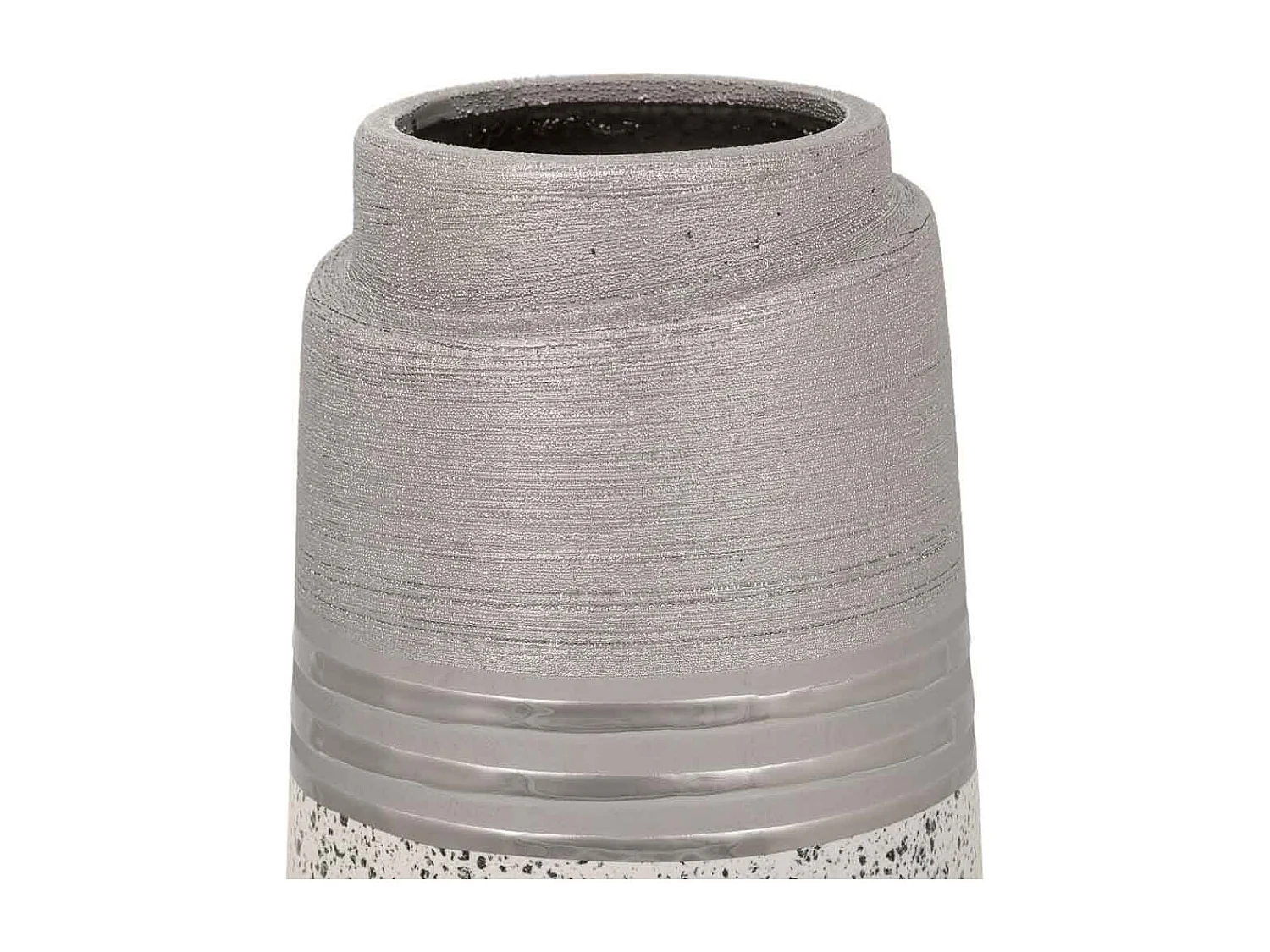 Silberne Keramikvase 13x13x24,5h cm