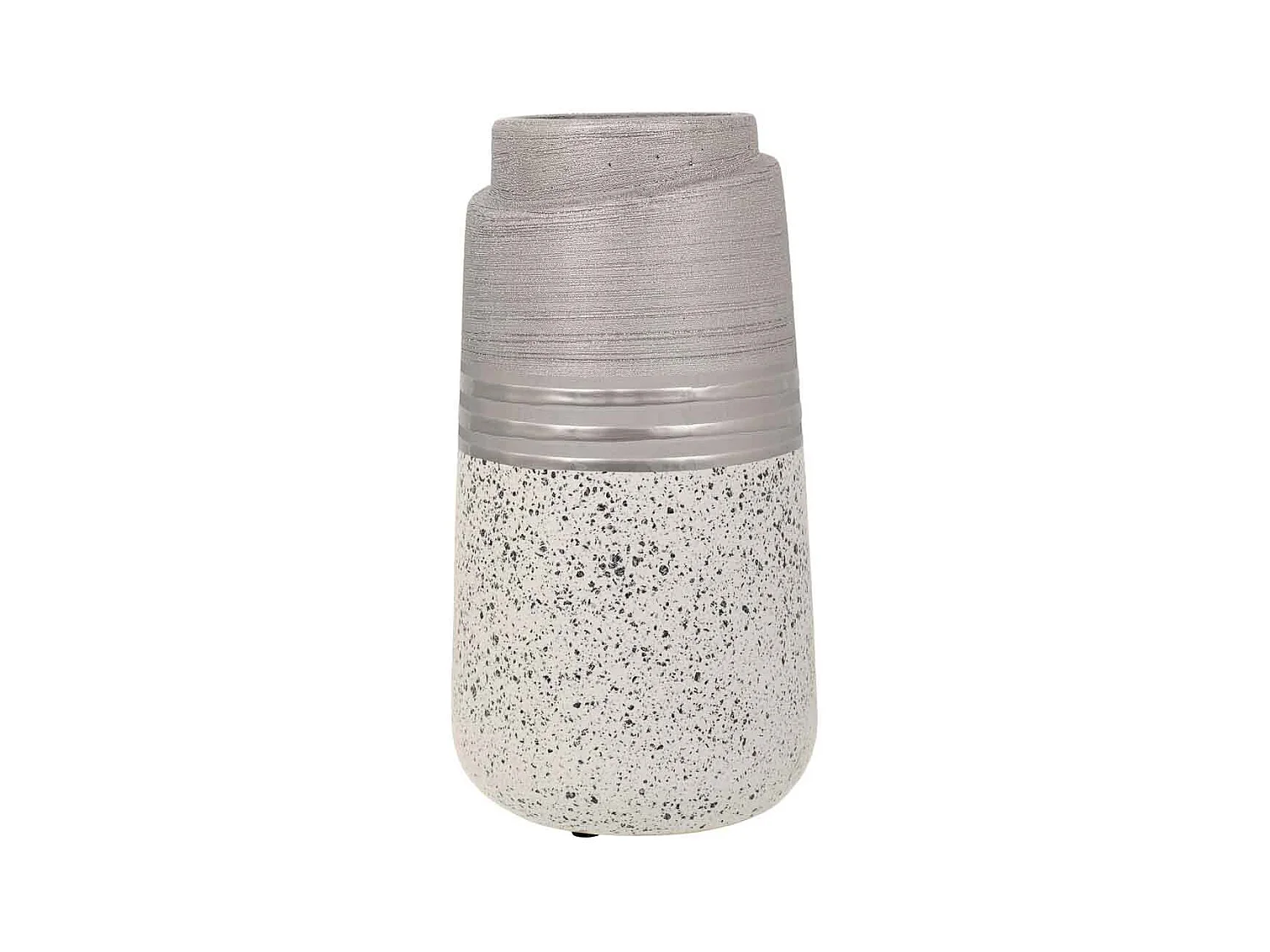 Vase en céramique argentée 13x13x24,5h